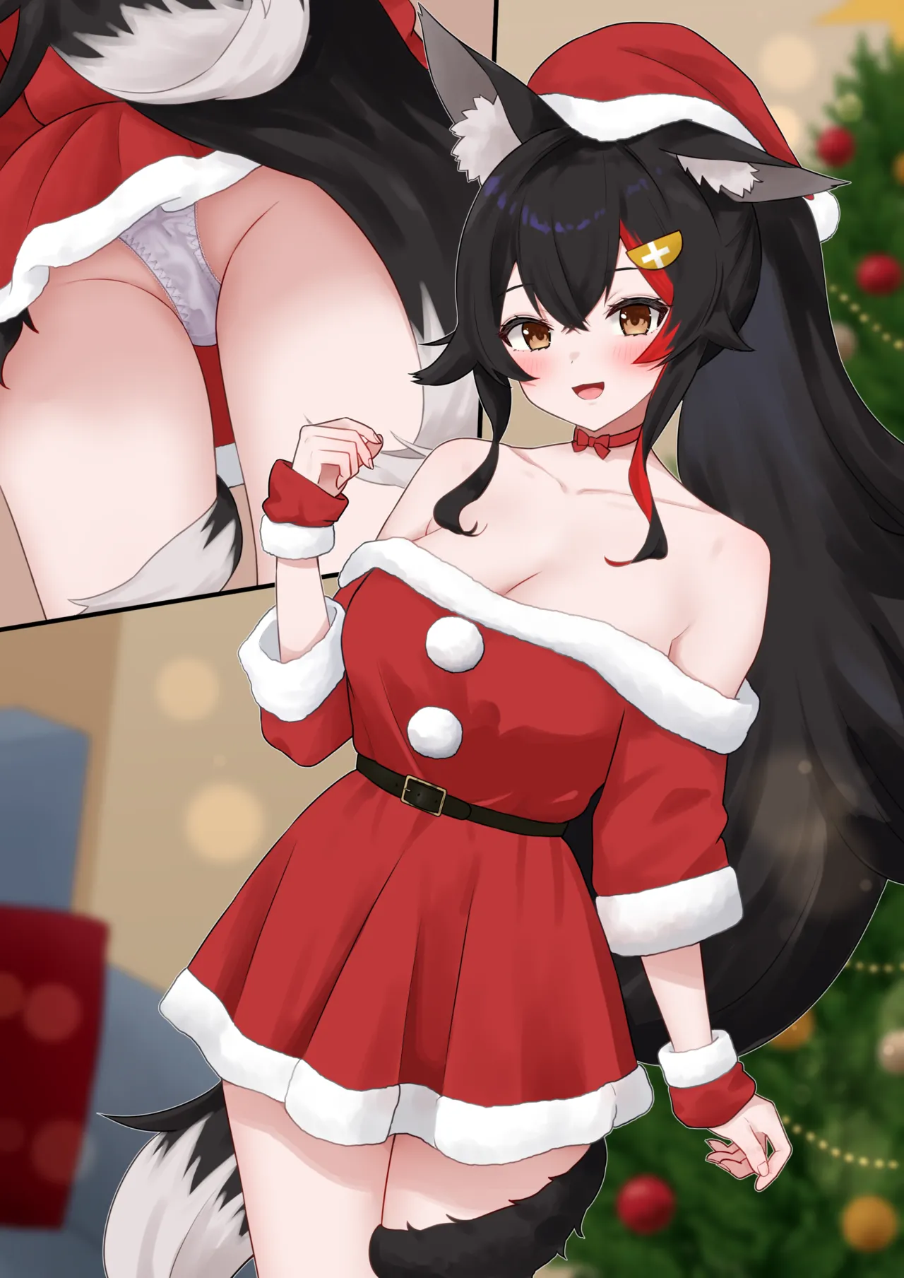 [変な空港] ミニスカサンタmoとラブラブえっち (ホロライブ) изображение № 3