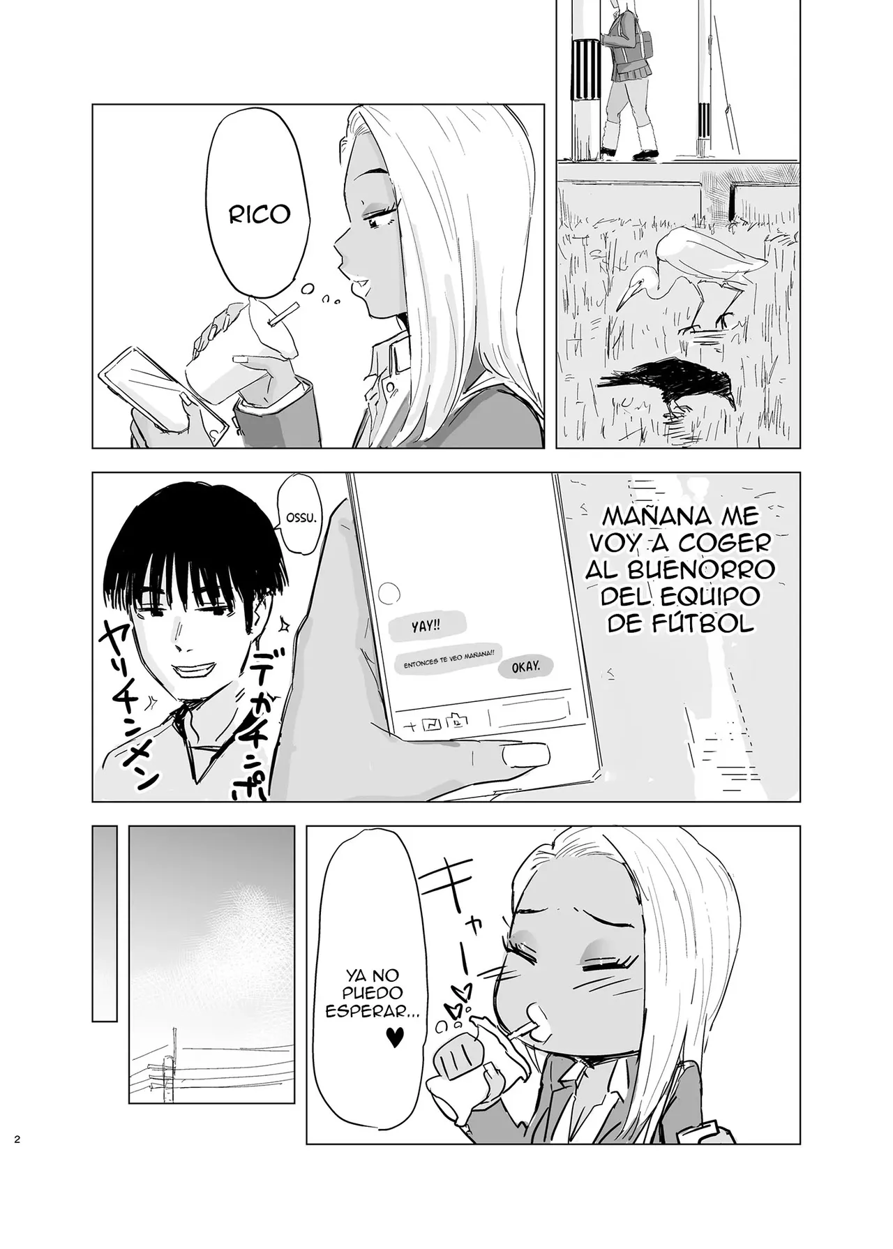 [Mota Peki] Kuro Gal JK × Soccer-bu no Dekachin｜La Colegiala Gal Moreana x Las Enormes Vergas del Club de Fútbol [Spanish] [Anything] изображение № 3