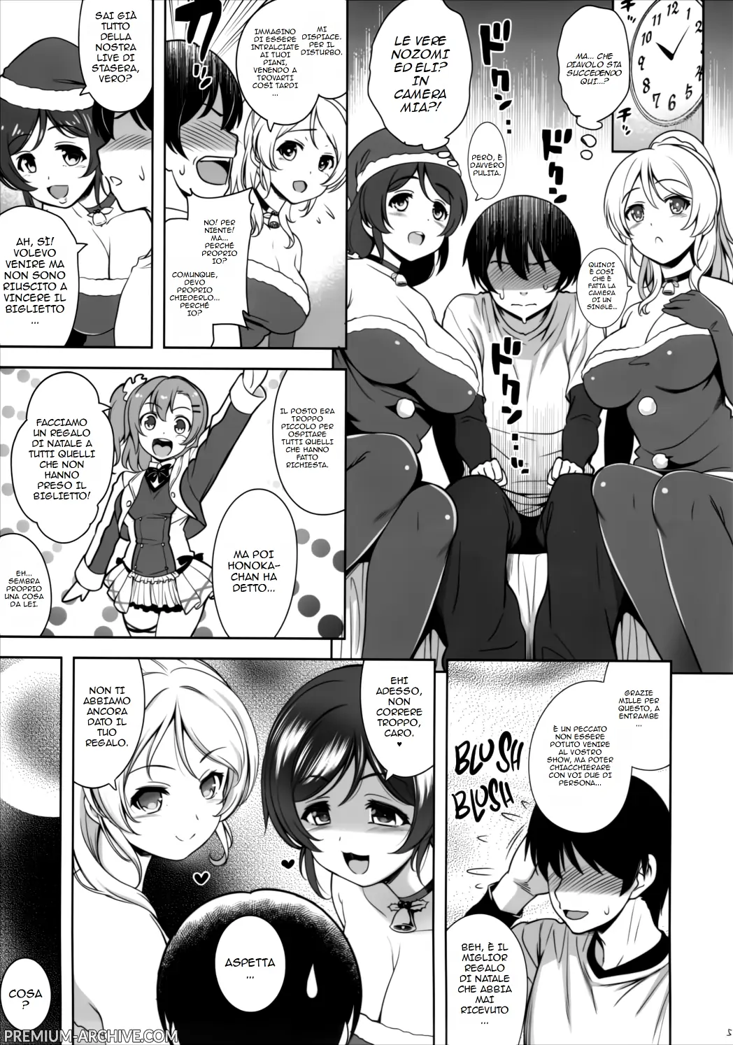 (C87) [Goromenz (Yasui Riosuke)] NozoEri Santa ni Shiboritorare'mas | Buon Sborratale con Nozomi ed Eli (Love Live!) [Italian] image number 6