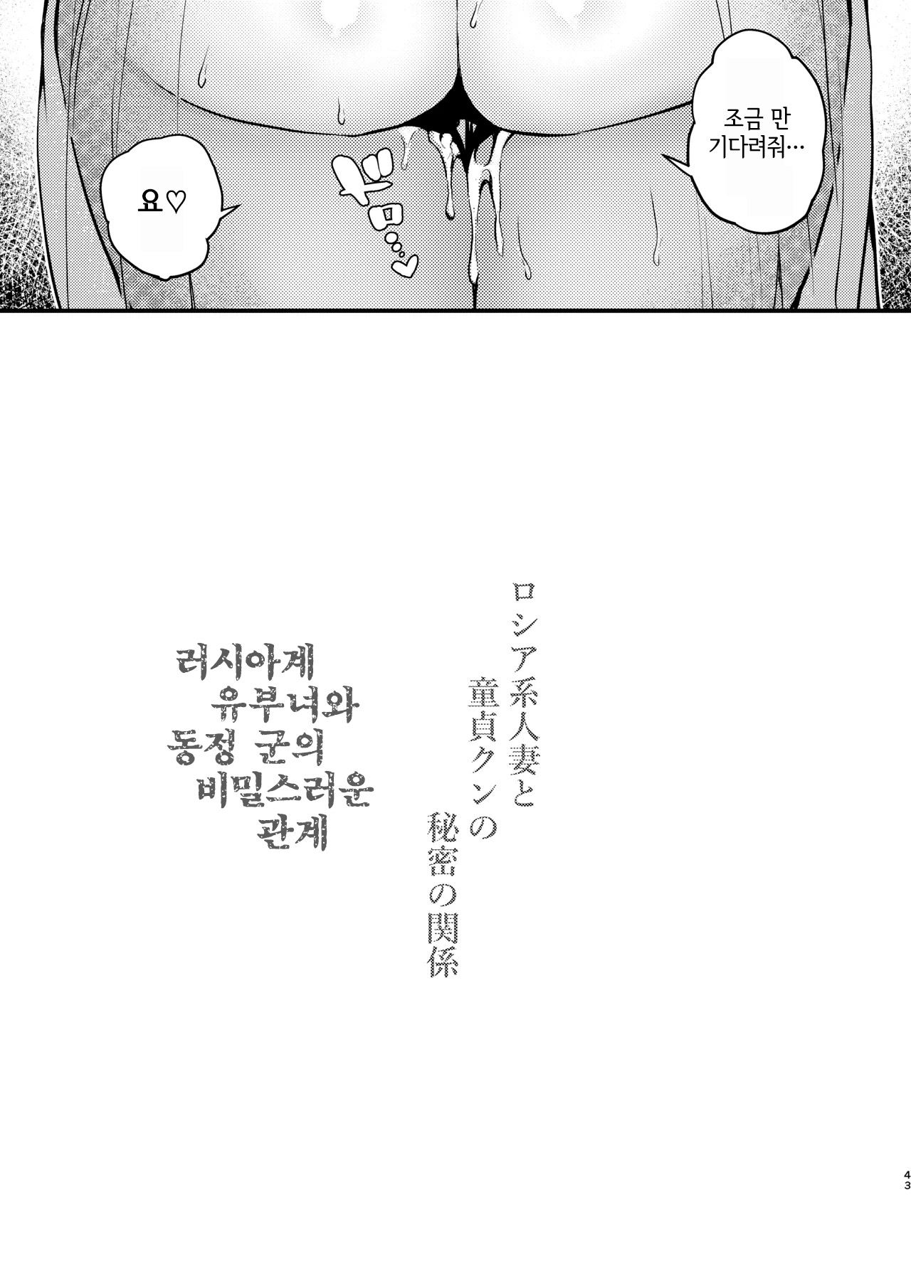 [Anmitsutei (Kibi Anmitsu)] Rossia kei Hitozuma to Doutei kun no Himitsu no Kankei [Korean] image number 44
