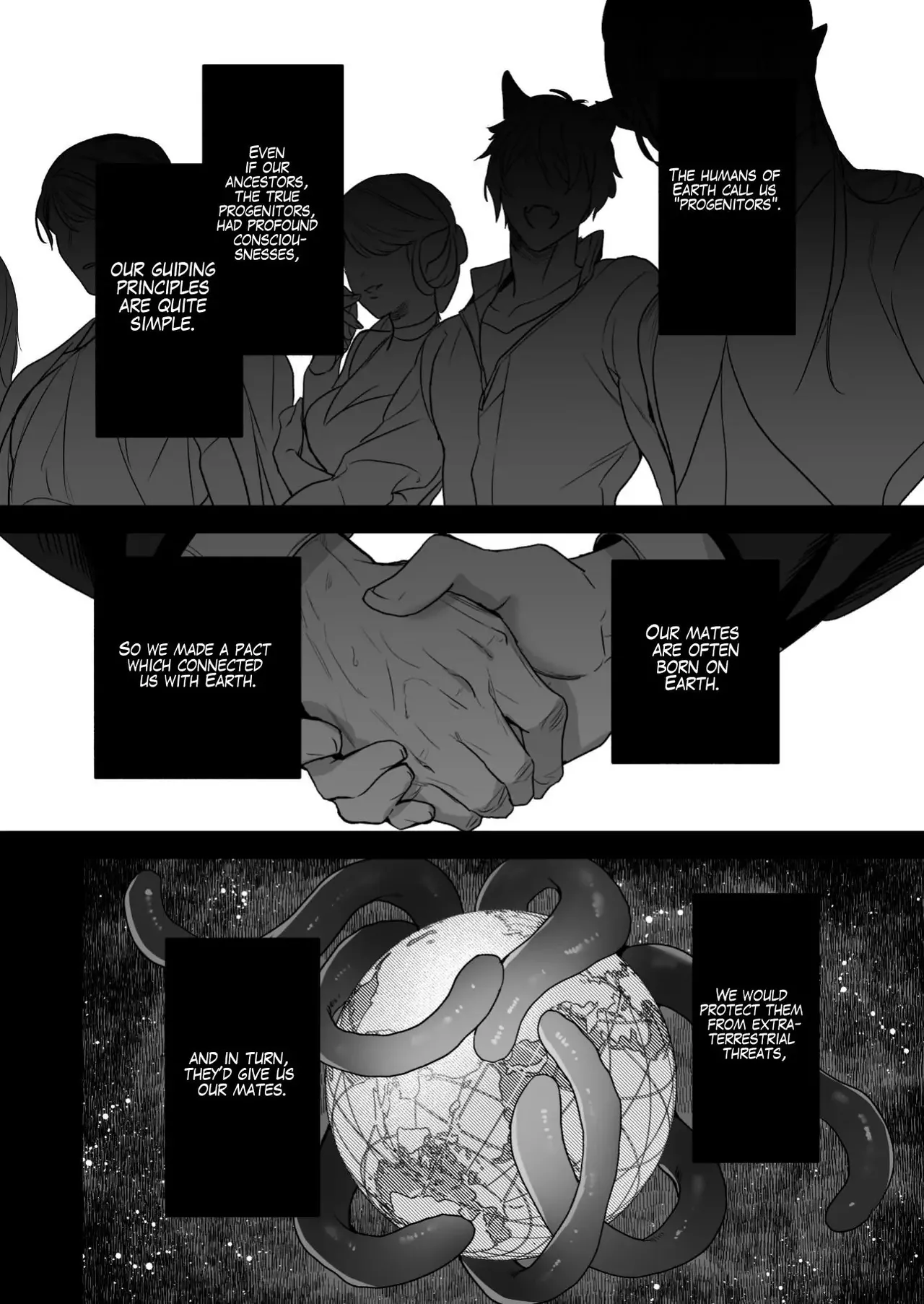 [Kimi ni Shuushin (Burger Sand Kimi)] Uchuu no Siso-sama no Tugai ni Naru shika Nai! | I Have No Choice But to Become the Universal Progenitor's Mate! & Extra chapter numero di immagine  48