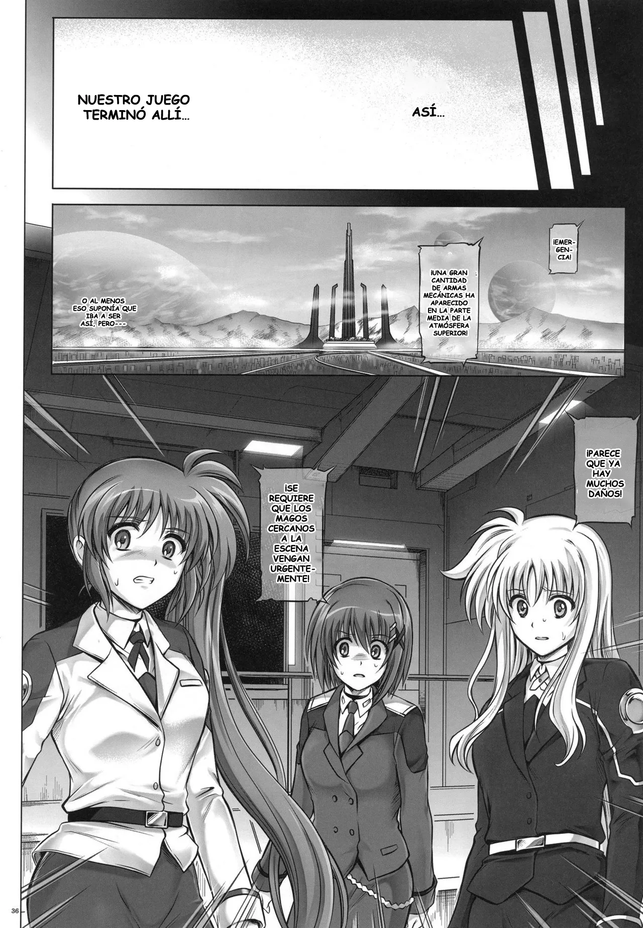 (C84) [Cyclone (Reizei, Izumi)] T-14 3 Tai Choooo (Mahou Shoujo Lyrical Nanoha) [Spanish] Bildnummer 35