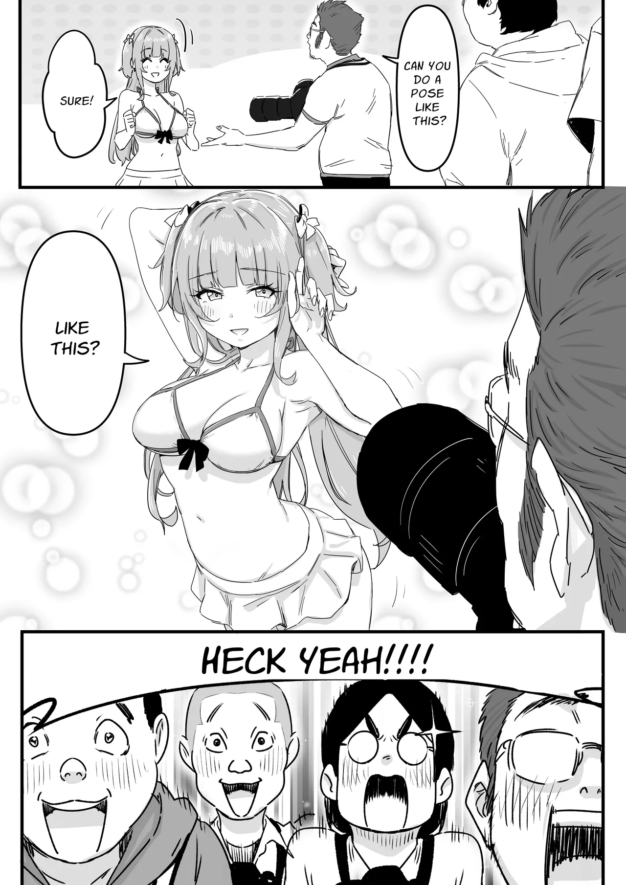 [P&I (Mel EX, Satsukimasu)] Mizugi Idol no Nama Oppai wo Minna no Mae de Sarashitai | Swimsuit Idol Wants to Expose Her Titties to Everyone [English] [Solid Rose] imagen número 7