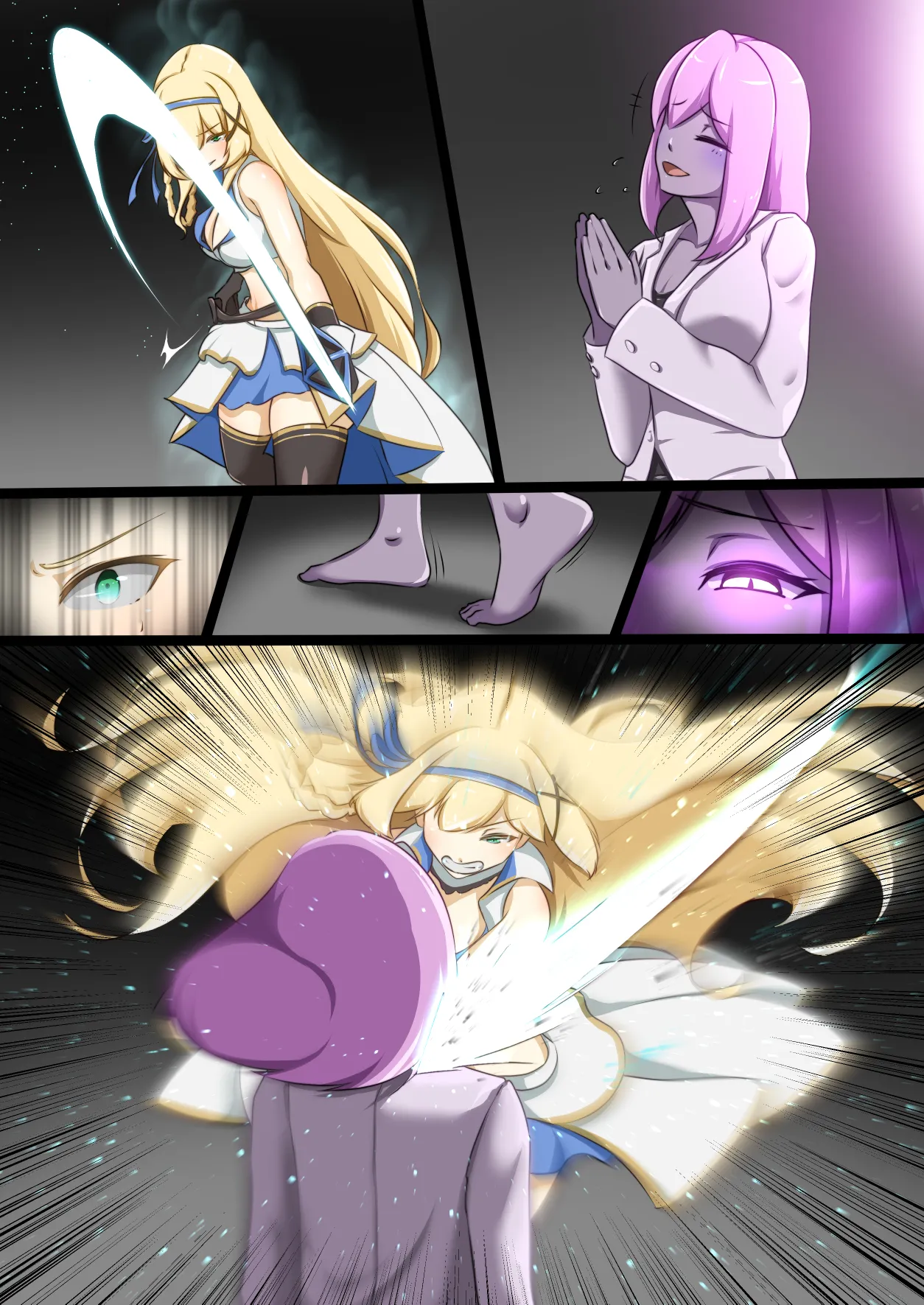 [Seika Kairaku Shoten (Erutoria, Dew, Kamekame)] Himekishi ga Ecchi na Teki to Tatakatte Haiboku suru Hanashi | The Knight-Princess Is Defeated By An Erotic Foe [ENG] Bildnummer 39