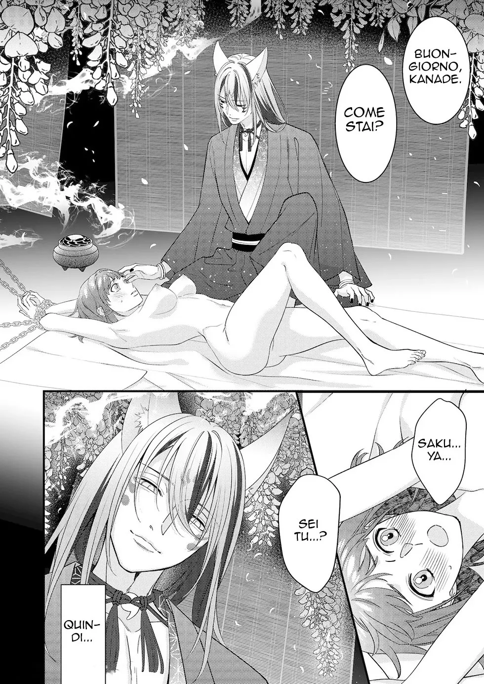 [Kaiten Sengyo (Murasaki Yukari)] O Kitsune-sama no Kamigakushi ~Mura no Kami-sama Datta Osananajimi ni Sara Warete Midara Mon o Kizamareru~ | La Leggenda del Dio Volpe [Italian] imagen número 29