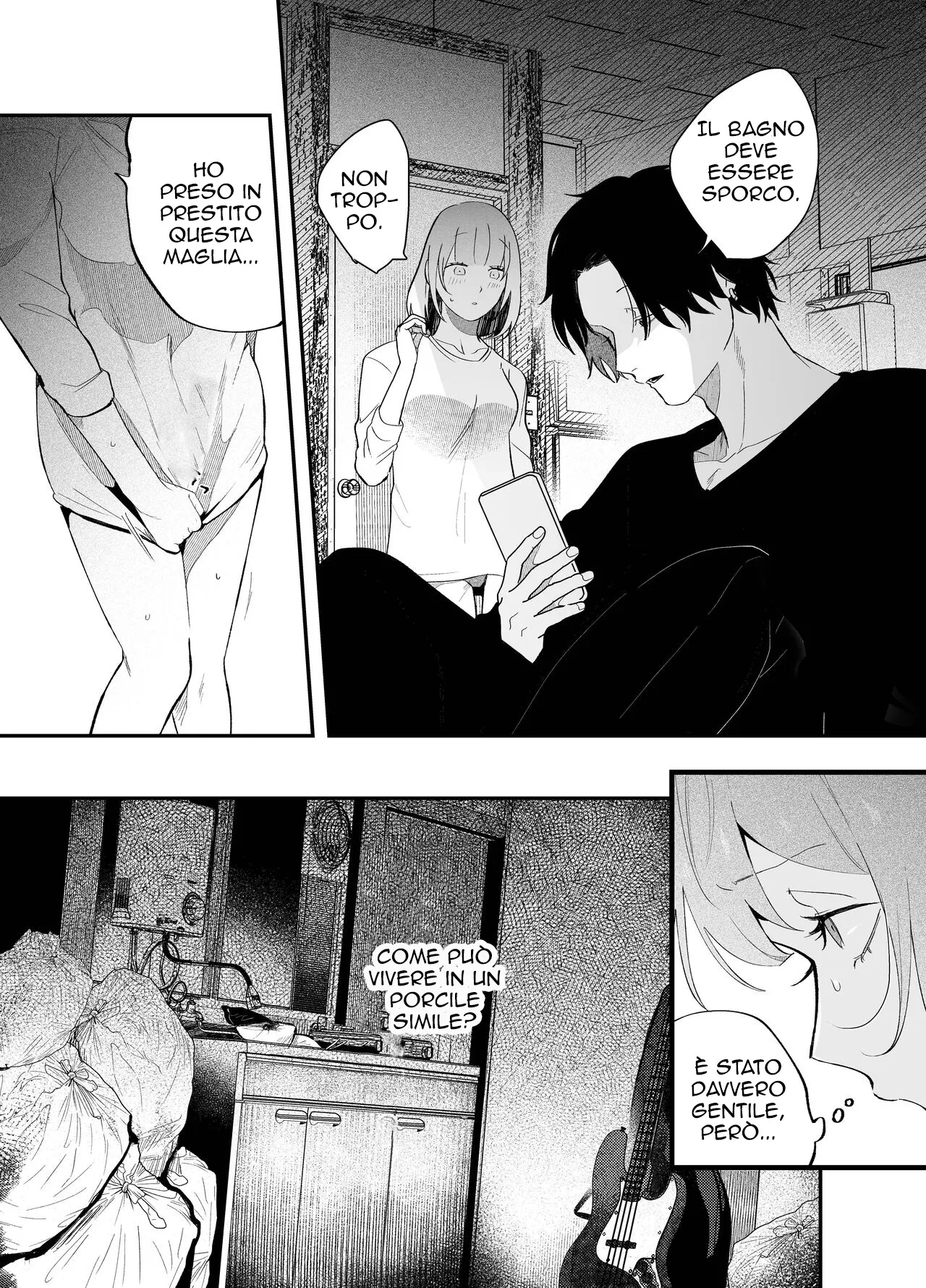 [THE Waidan (Gurida Soumu)] Kuso Mitai na Genjitsu kara Nigeta Saki wa Yarichin Kane Nashi Yakin Conveni Band Man deshita | Portami all' Inferno [Italian] image number 17