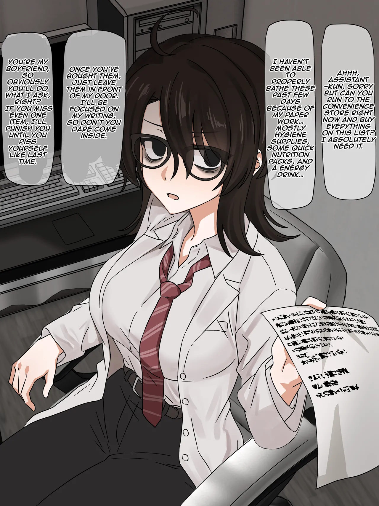 [Enari] Hatsumei-bu no Tensai Buchou, Me no Mae Uwaki Ecchi | With the Genius Head of Research Department, Cheating Right Before My Eyes [Aishi21] [English] 图片编号 5