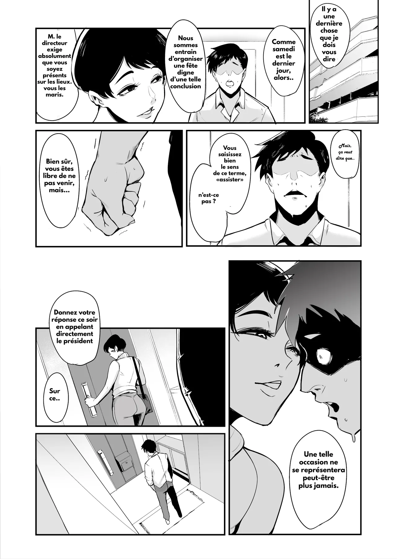 [Sound MILK (Otochichi)] Fella Mask Fujin Kanketsu Hen ~Otto no Mae de Midareru Mask Dorei Zuma-tachi~ [French] 27eme image