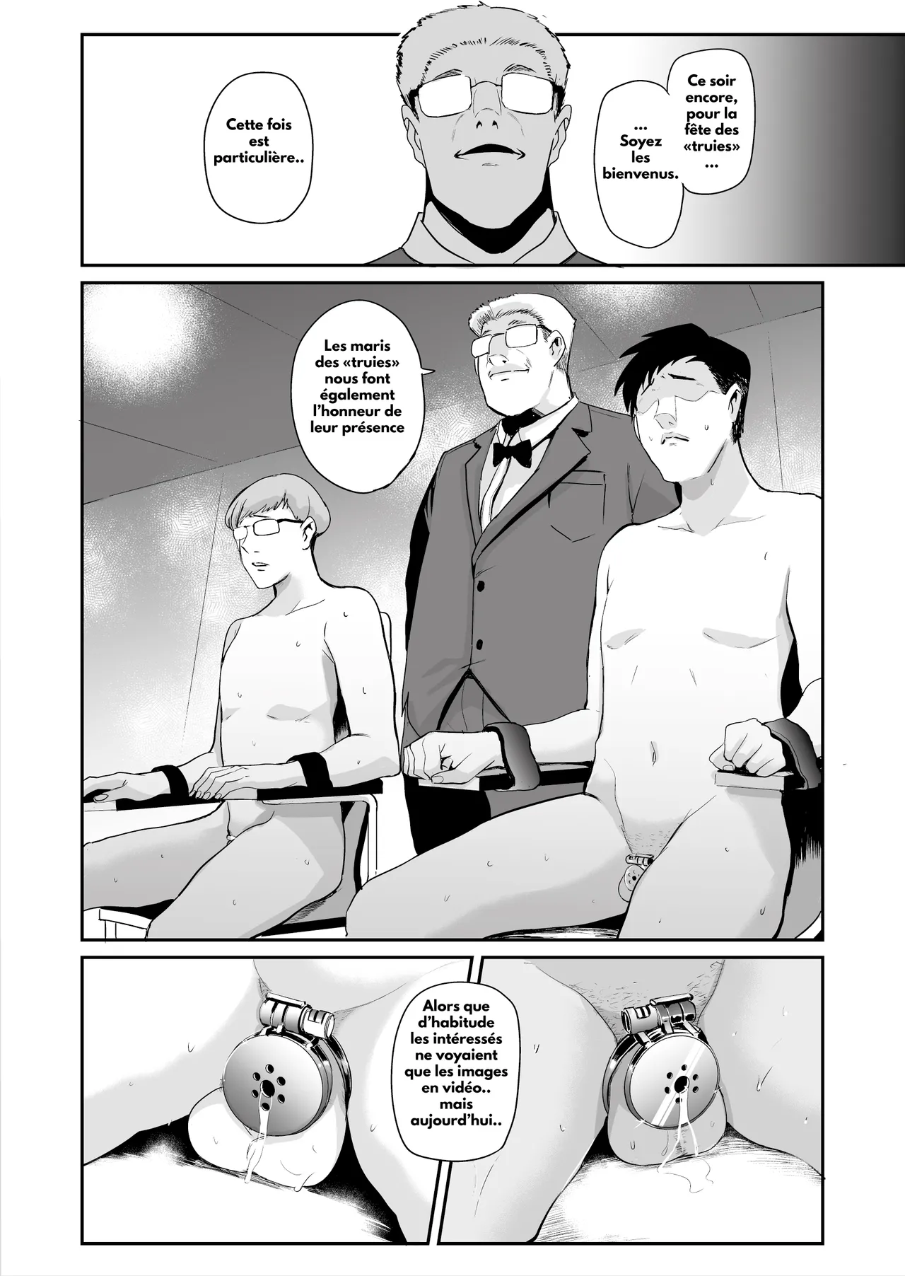 [Sound MILK (Otochichi)] Fella Mask Fujin Kanketsu Hen ~Otto no Mae de Midareru Mask Dorei Zuma-tachi~ [French] 31eme image