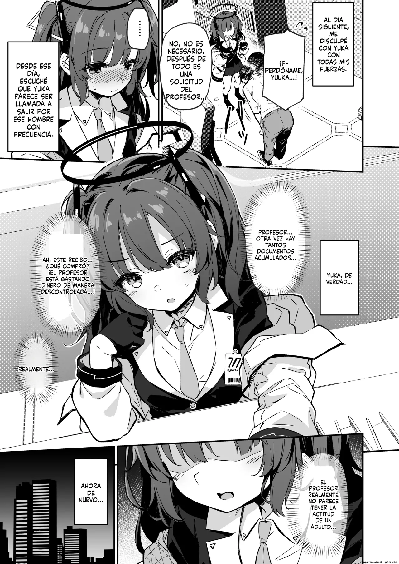 [Hiiro no Kenkyuushitsu (Hitoi)][Español] Yuuka Netorase → Netorare Hon (Blue Archive) Bildnummer 5