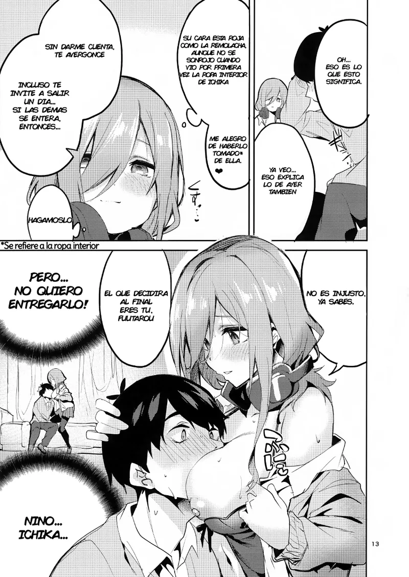 (C96) [Circle-FIORE (Ekakibit)] Miku no Baai｜La Situación de Miku (Gotoubun no Hanayome) [Spanish] [OtaGal Scanlation] Bildnummer 12