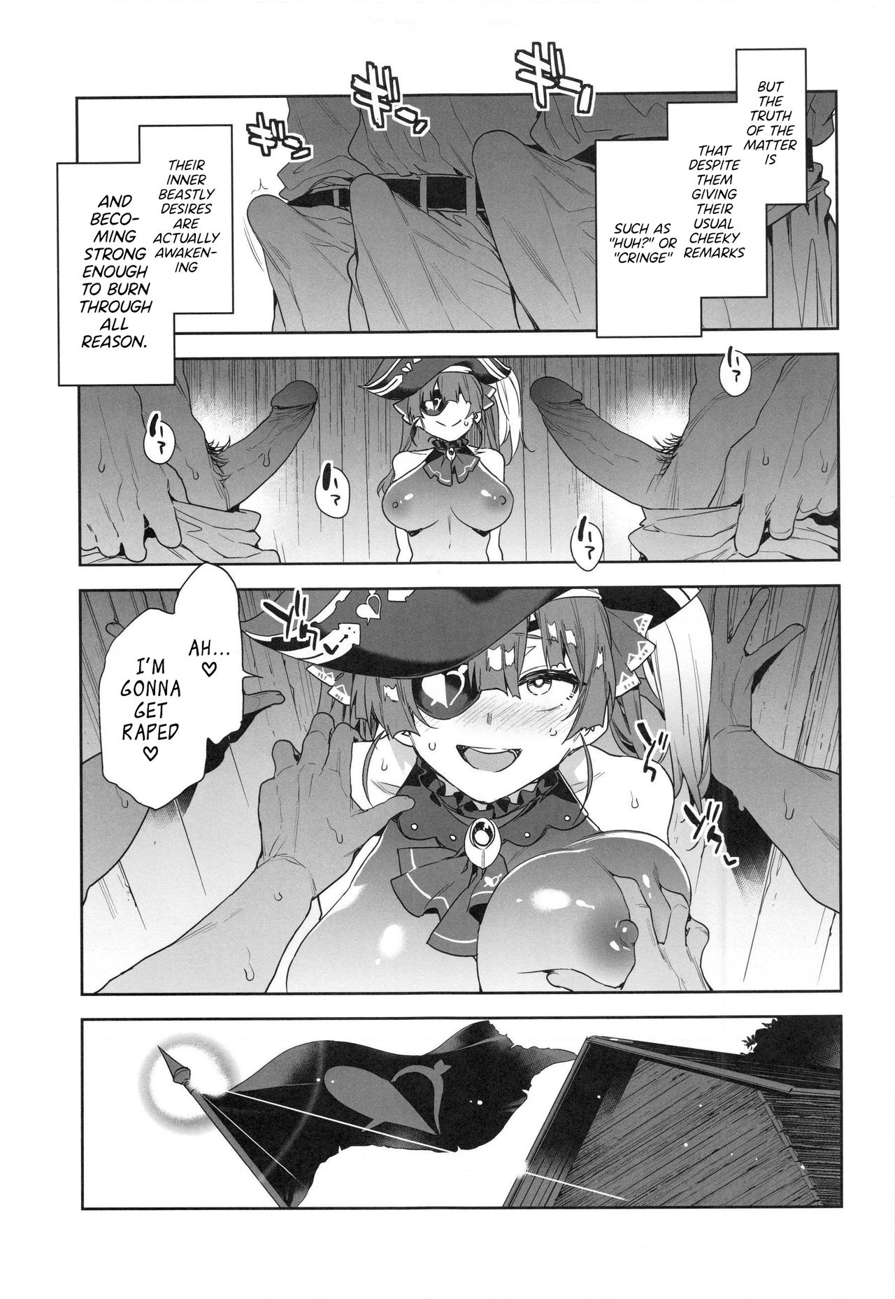 [Alice no Takarabako (Mizuryu Kei)] Marine Senchou wa Hi Goui no Ue de Wakarasaretai | Captain Marine Wants to be Raped in a Non-Consensual Manner (Houshou Marine) [English] [Cave Translations] [Decensored] image number 10