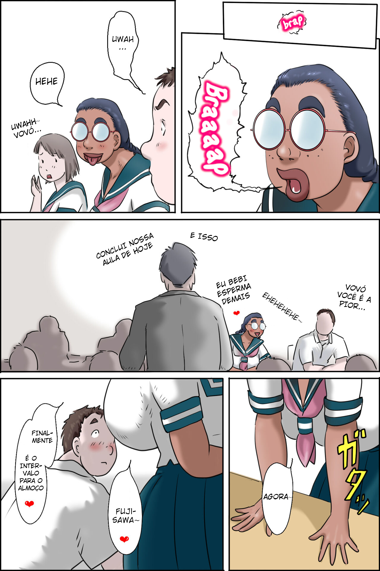 [Zenmai Kourogi] Tokunou Oba-chan Joshi -Kounai Seikou Hen- | Vovó Garota -Sexo na Escola 2-  [Português] [Ican] image number 2