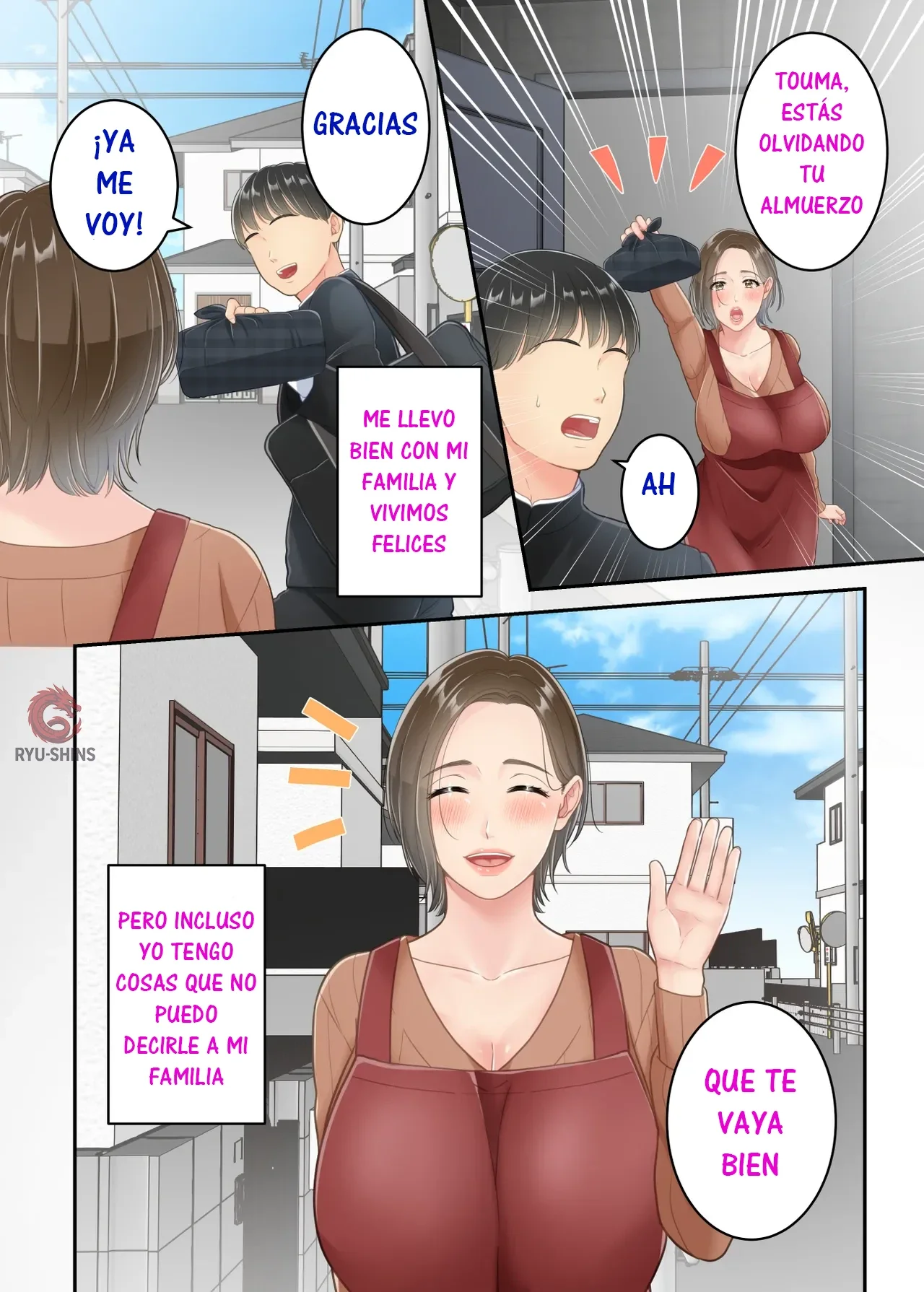 [Yuriko Club] Furin shita hahaoya o musuko ga seisai suru hanashi｜Una historia sobre un hijo que castiga a su madre infiel. [Spanish] [RYU-SHINS] 图片编号 3