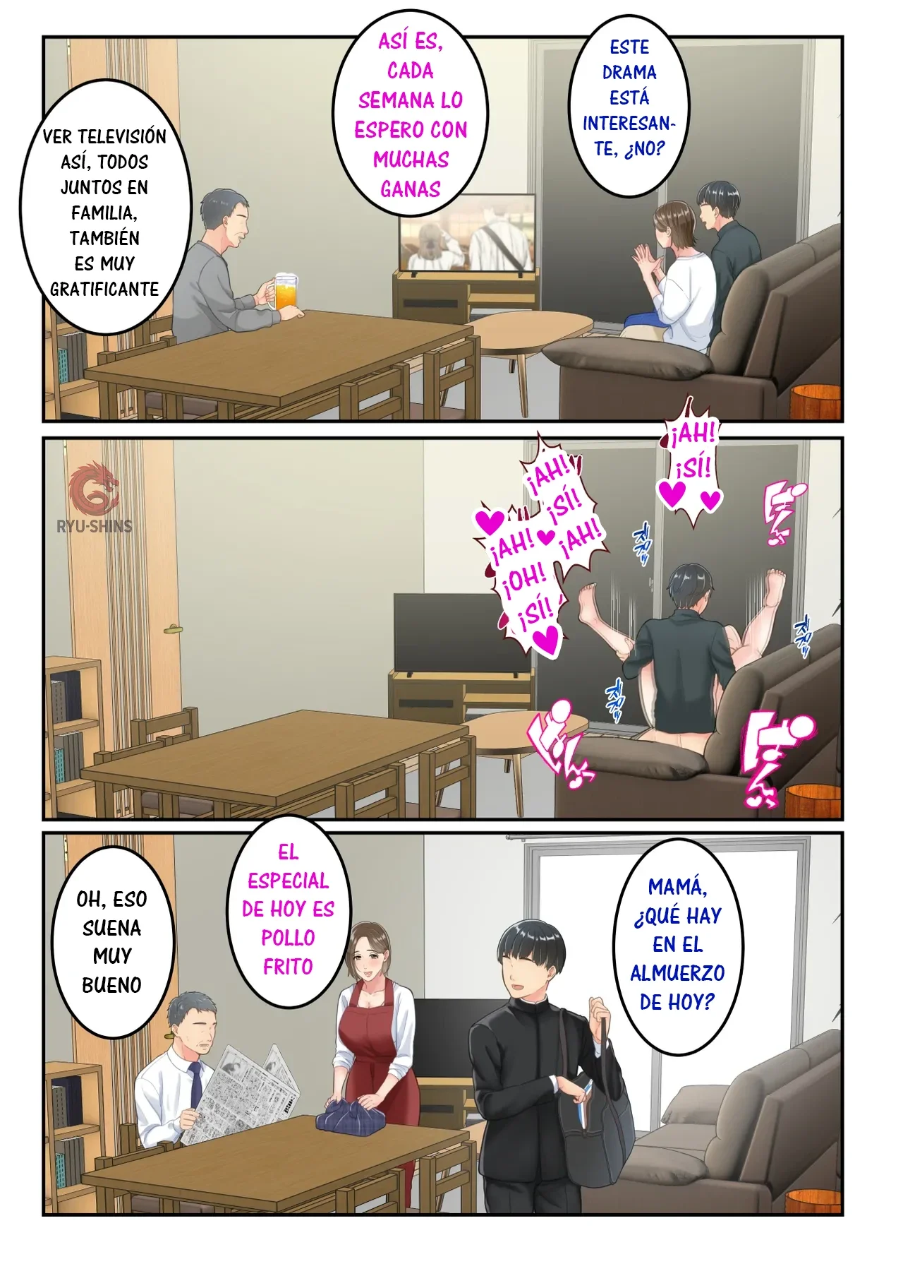 [Yuriko Club] Furin shita hahaoya o musuko ga seisai suru hanashi｜Una historia sobre un hijo que castiga a su madre infiel. [Spanish] [RYU-SHINS] 图片编号 49