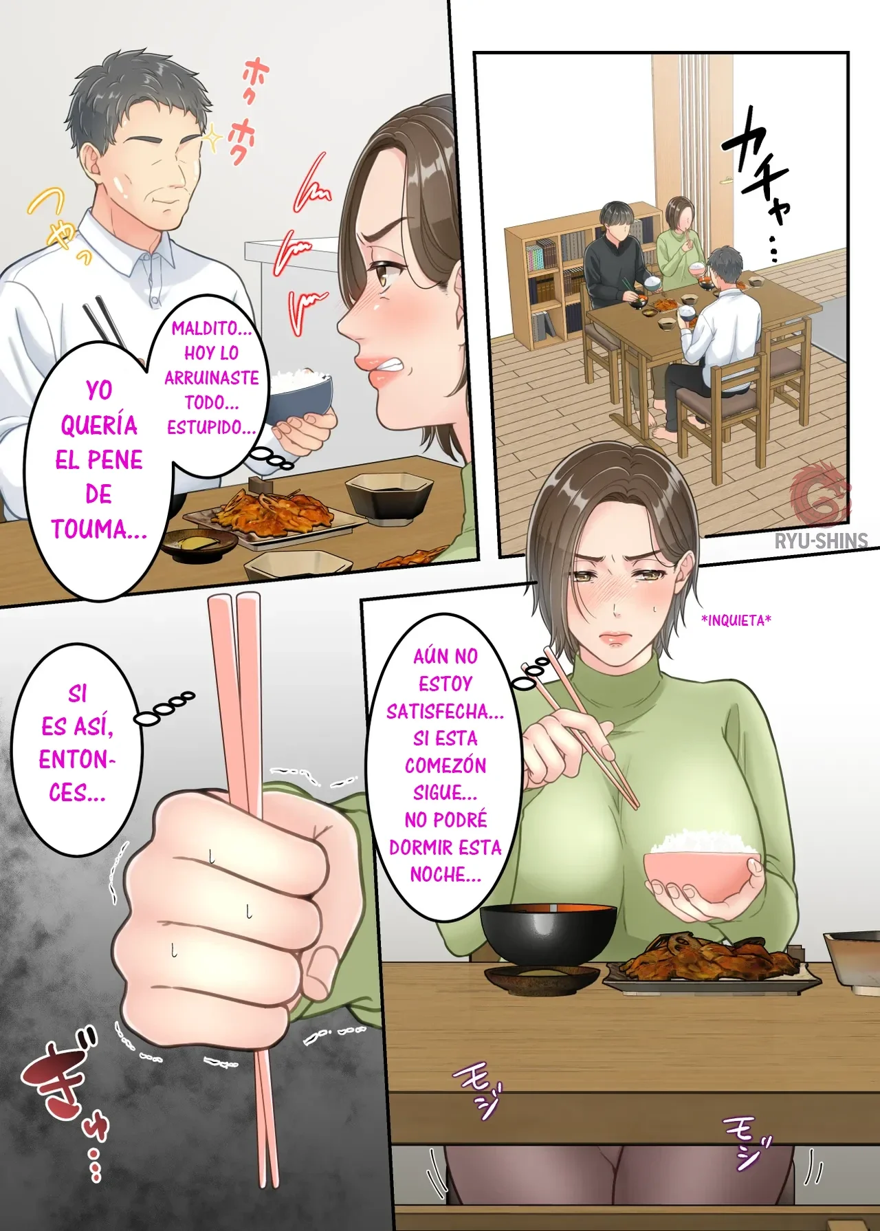 [Yuriko Club] Furin shita hahaoya o musuko ga seisai suru hanashi｜Una historia sobre un hijo que castiga a su madre infiel. [Spanish] [RYU-SHINS] 图片编号 60