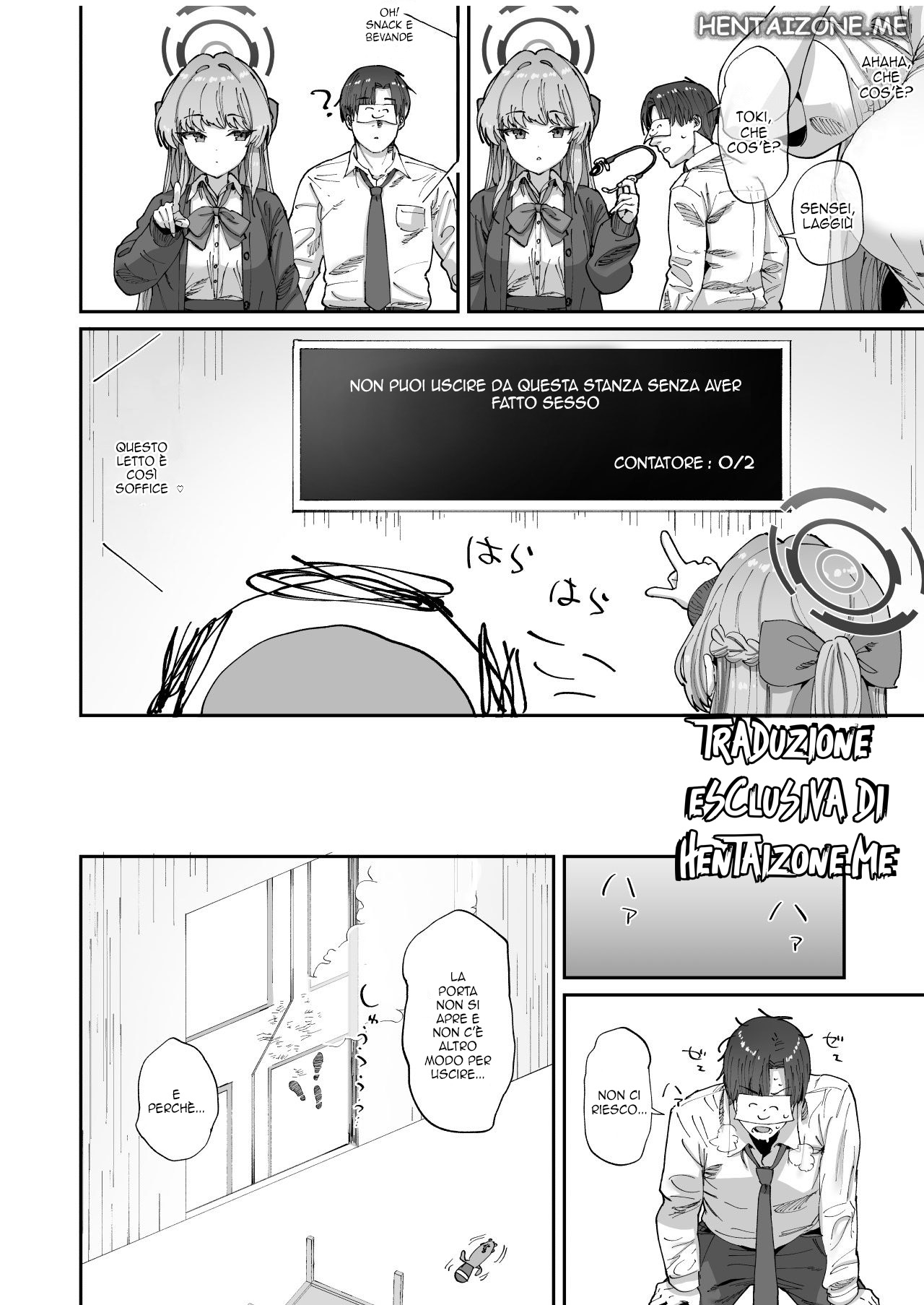 [Hikagemon (Tenpiboshi)] Asuna to Toki to Sex Shinai to Derarenai Heya | Il sensei e le sue due studentesse preferite (Blue Archive) [Italian] [Digital] numero di immagine  5