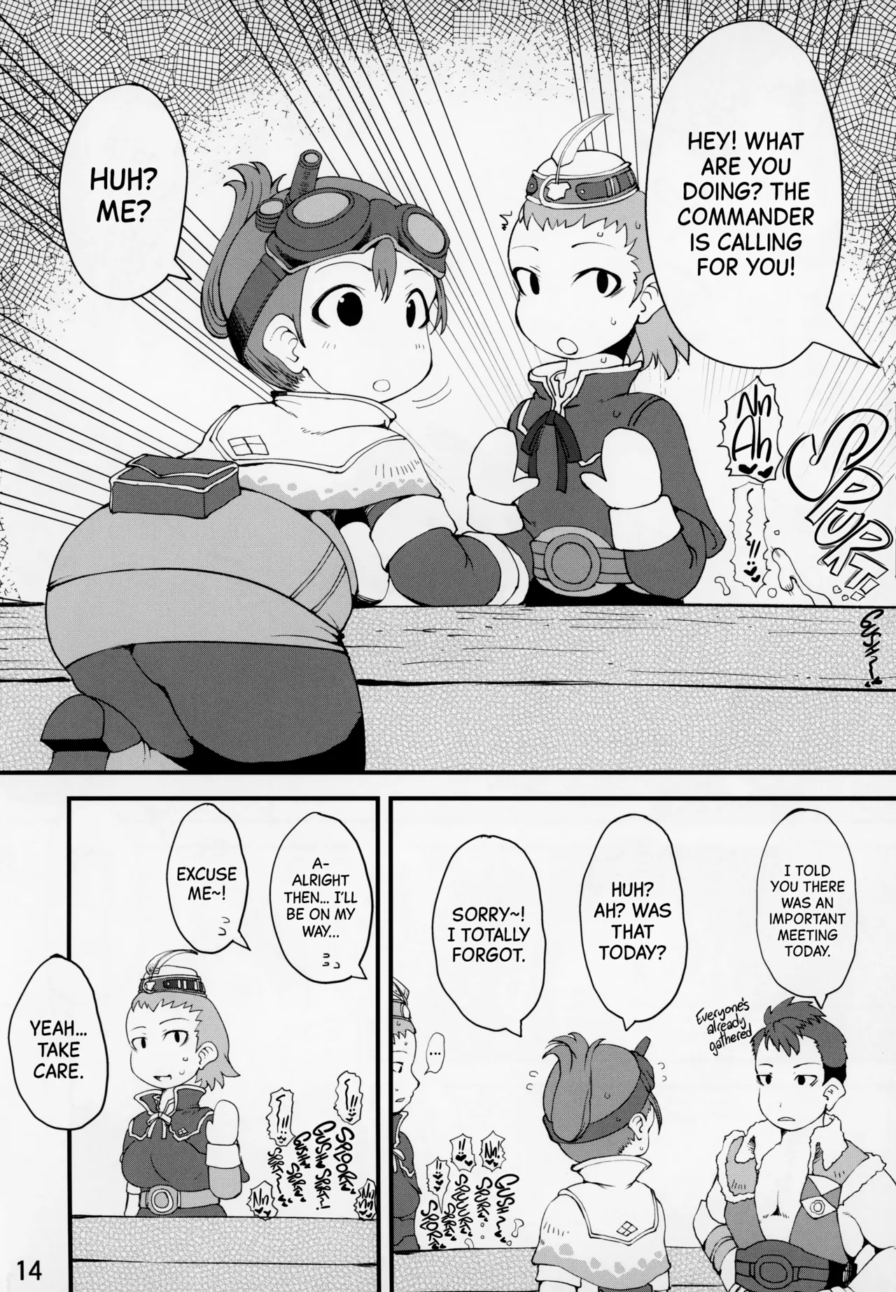 (C94) [Urakaryuu (Ibukichi)] Katsuyoku no Uketsukejou | The Lust-Parched Receptionist (Monster Hunter) [English] [Black Grimoires] [Decensored] Bildnummer 13