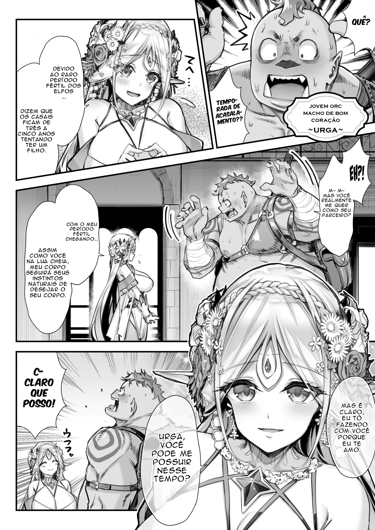 [Ichinose Land] Midara na Elf-san wa Orc-kun ga Osuki 2 [Portuguese] 이미지 번호 3