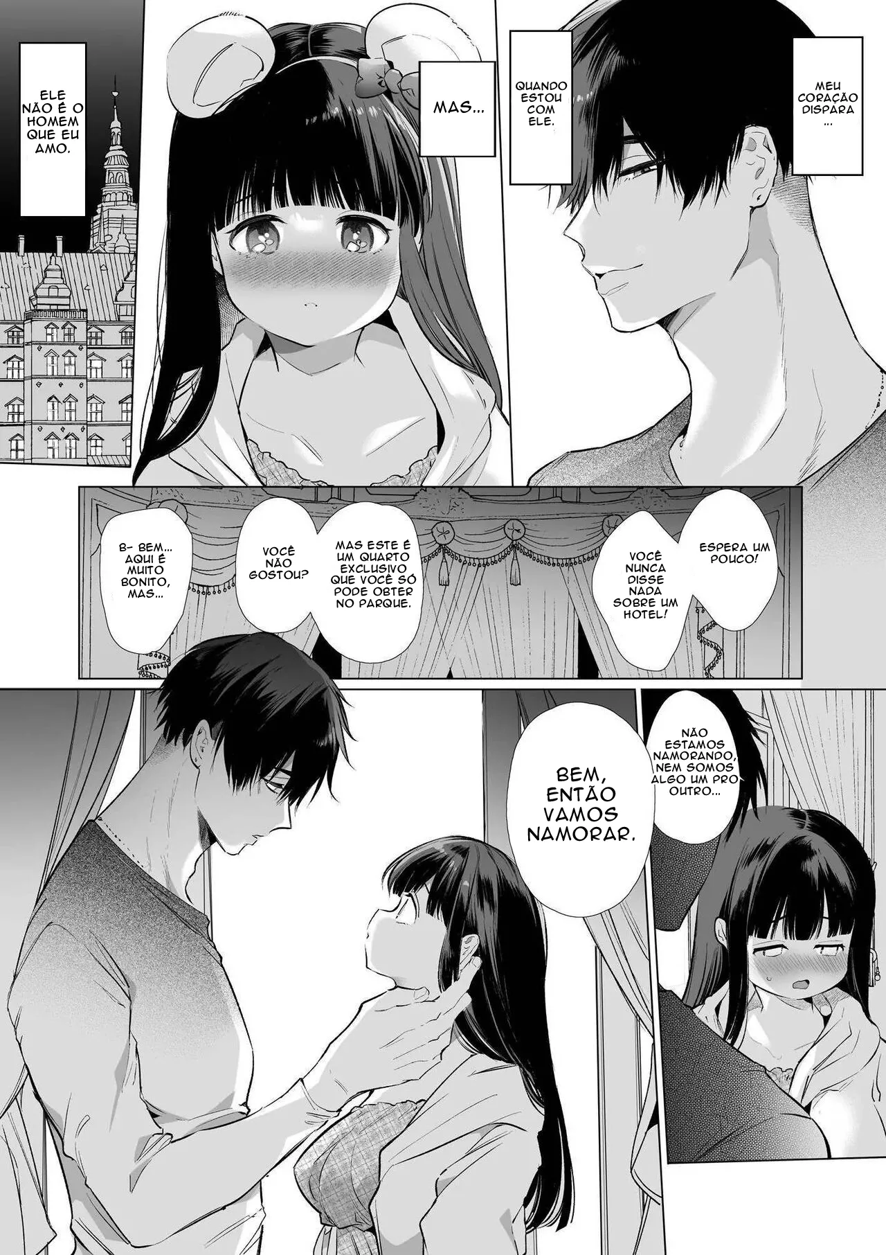 [Yatomomin (Yamamoto Tomomitsu)] Mayu-chan NTR ~Daigaku Shingaku no Tame Joukyou Shita Kanojo ga Onzoushi ni Tsukamari Dekiai Sarete Shimatta~ [Portuguese] 图片编号 41