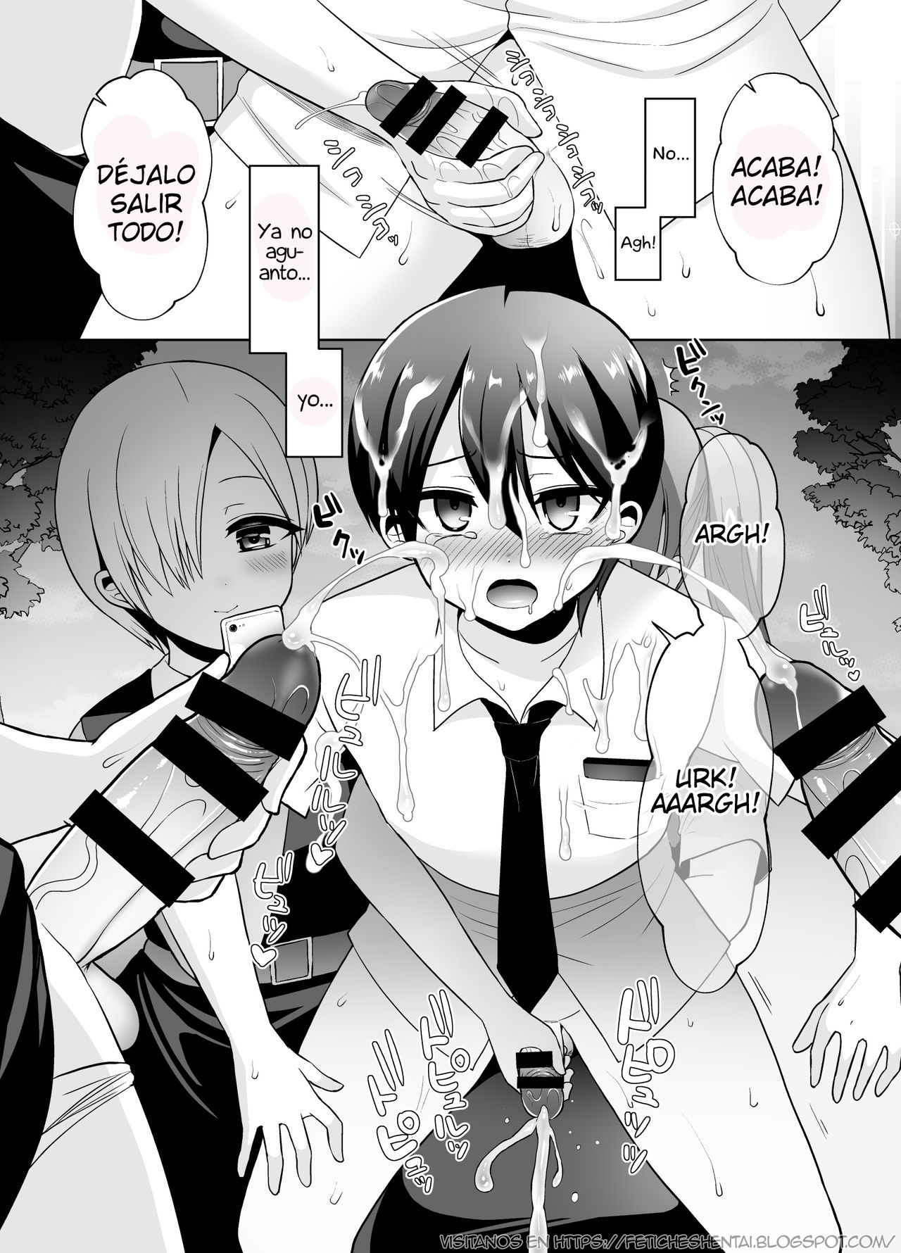 [Oshiruko Kan (Piririnegi)] Joshikou ni Shinnyuu Shiyou to Shitara Kabe ni Hamatte Futanari Jogakusei no Nikubenki ni Saretandaga [Spanish] [Digital] изображение № 19