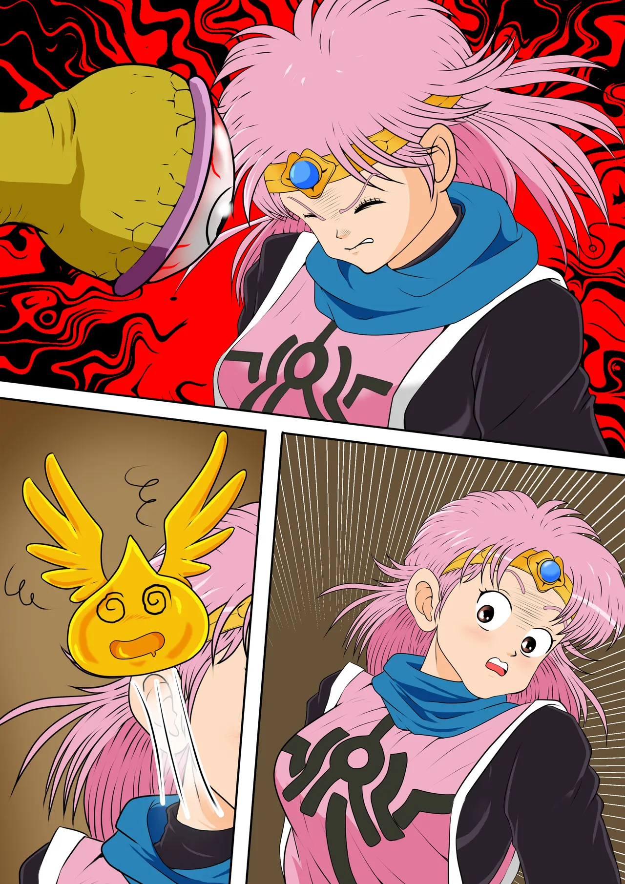 [2次透け] 性欲に溺れるまで100ぺージ以上 絶対落ちない僧侶戦士を淫乱屈服 最初の21ページ (ドラゴンクエスト ダイの大冒険) image number 29