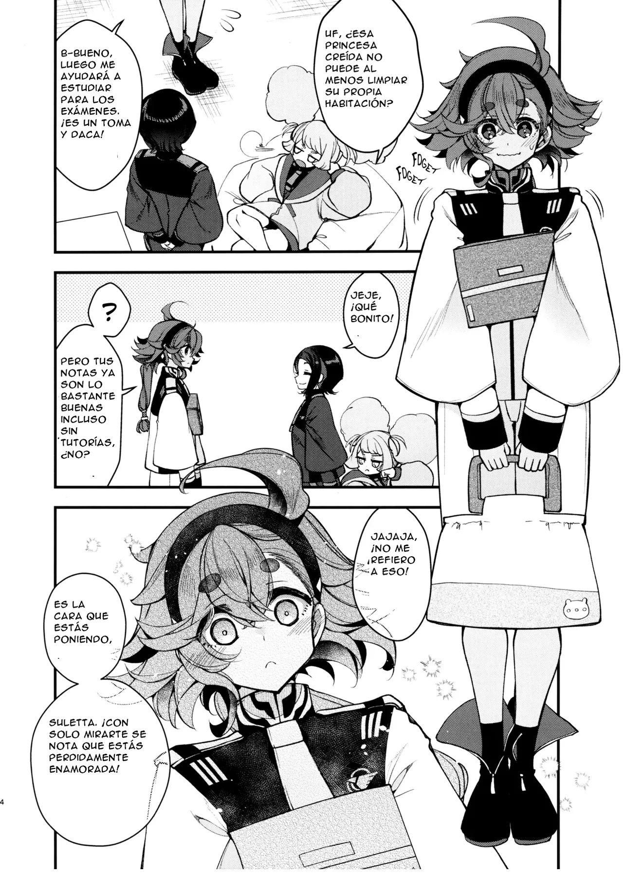 (C103) [Alkaloid (Izumiya Otoha)] Koi to Yobu ni wa | Too Deep to Call Love (Mobile Suit Gundam: The Witch from Mercury) [Spanish](CristoferDeLosAndes) Bildnummer 4