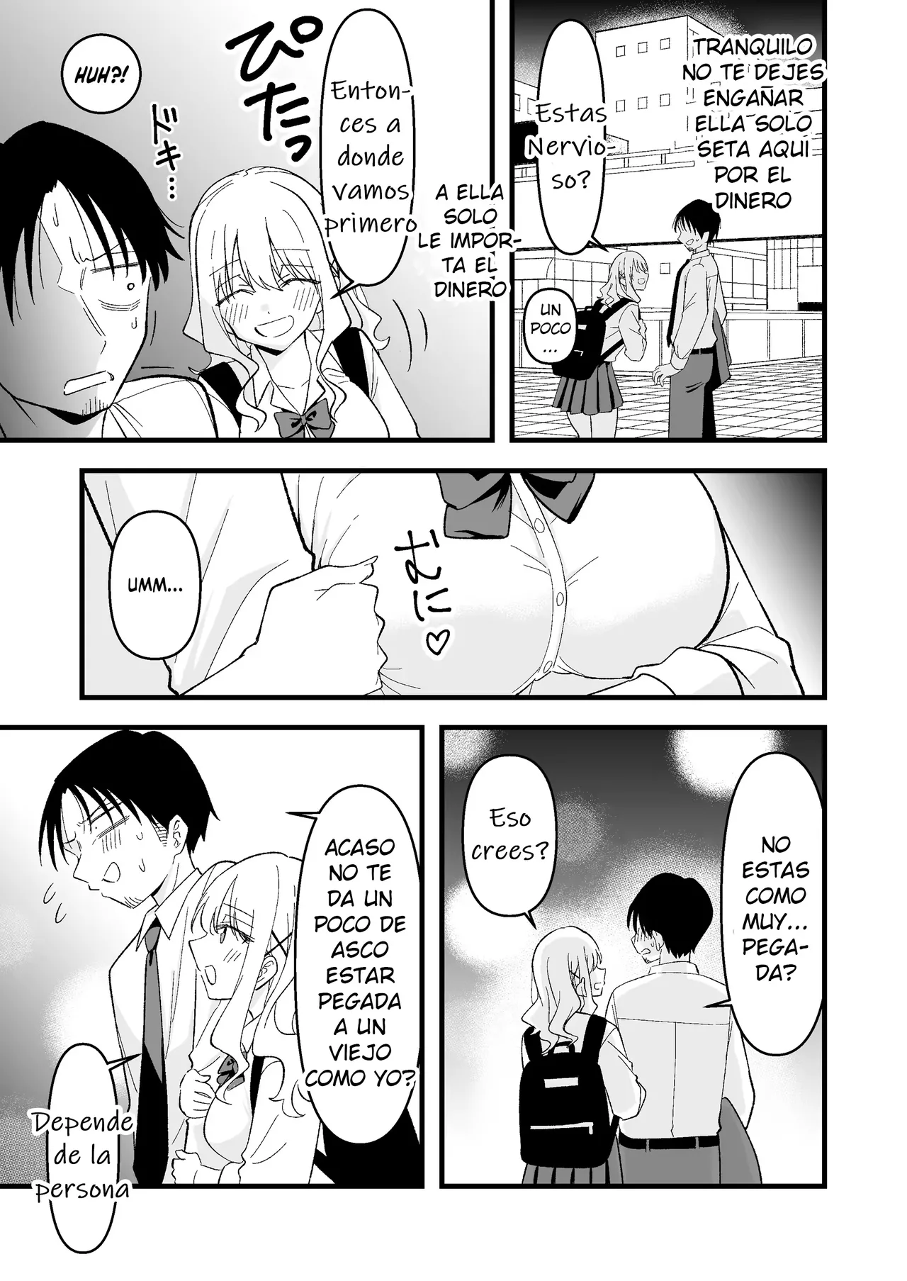 [Oyuhige] Shinitagari Shachiku datta Ore wa Hikari no Papakatsu Gal ni Ikasareru｜Un Esclavo corporativo Suicida que fue salvado por una Gal en una cita pagada [Spanish] [Me Banearon x P3NDEJ0] 图片编号 4