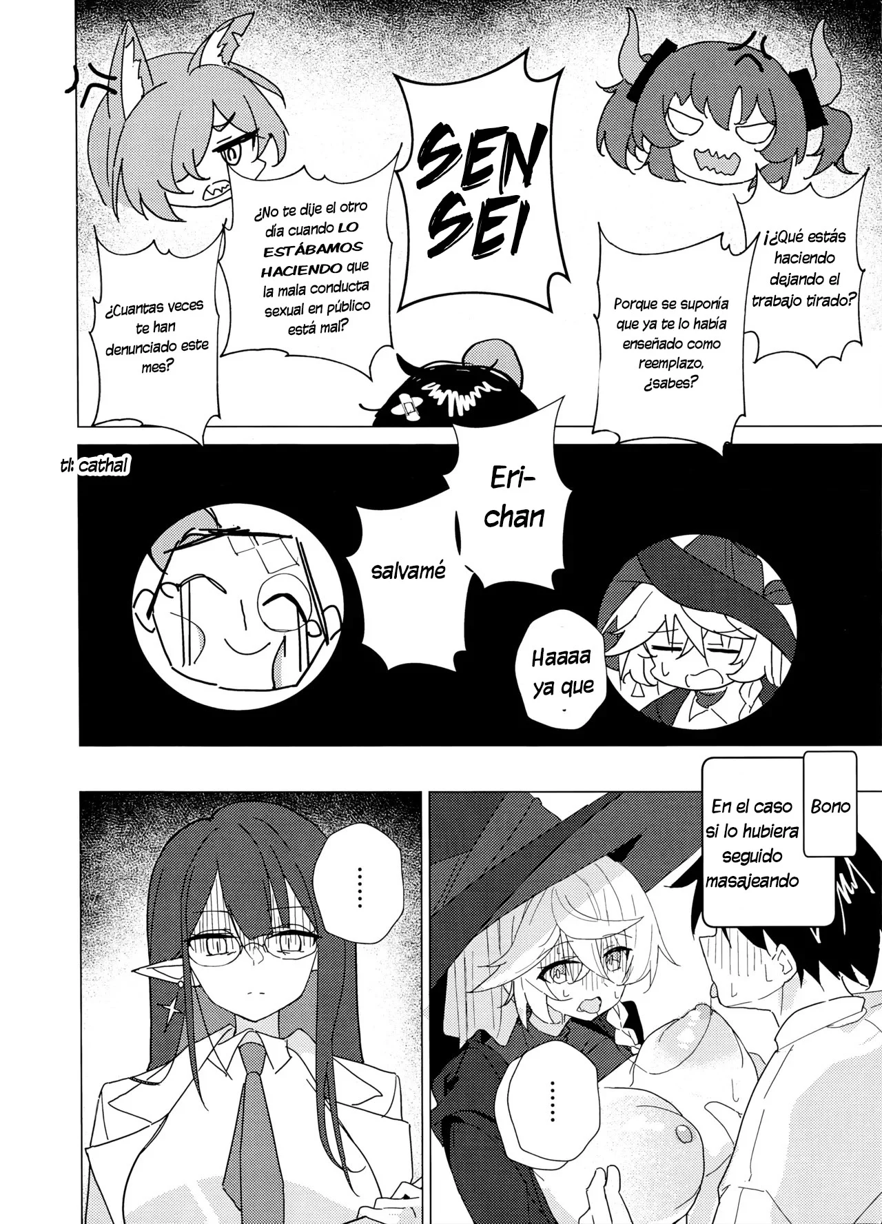 (Sensei no Archive 14) [Korokoro Saikoro (Choco Dice)] Uranai tte Nandemo Ari!？| ¿La adivinación puede significar cualquier cosa？(Blue Archive) [Spanish] [Cathal y sus panas = Cathal de Abydos] изображение № 21