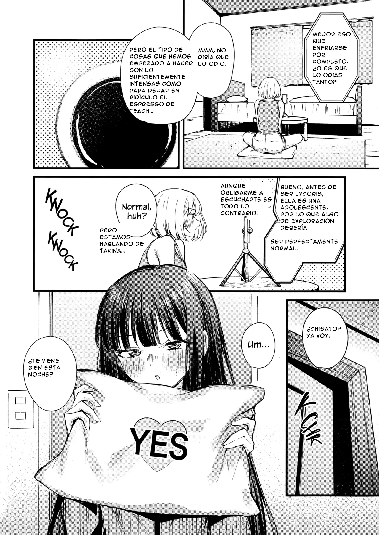 (C107) [Kitaku Jikan (Kitaku)] Saikin Aibou no Seiyoku ga Tsuyosugite Meccha Komatteru | My Partner's Sex Drive Is So Strong That It's Really Been Worrying Me Lately! (Lycoris Recoil) [Spanish](CristoferDeLosAndes) 画像番号 4