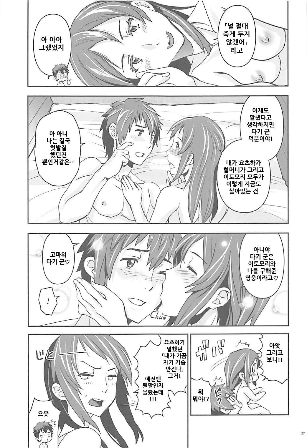 (C93) [Nanashiki (Nanase Masato)] Kimi no Naka wa. 2 (Kimi no na wa.) [Korean] 画像番号 27