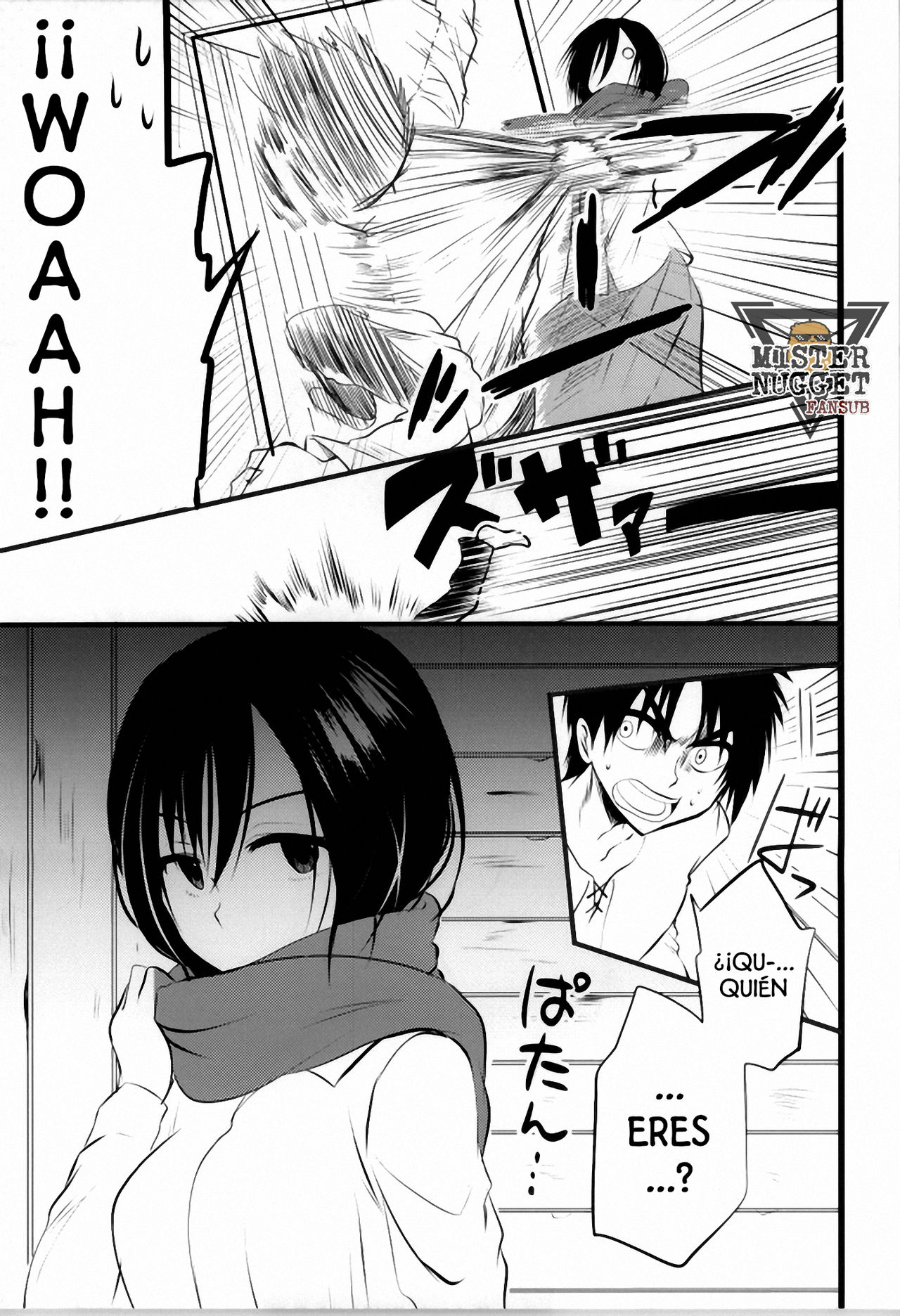 (C85) [Butterfly (Ossan)] Kawaii... no de shingeki suru (Shingeki no Kyojin) [Spanish] [Mister Nugget] image number 4