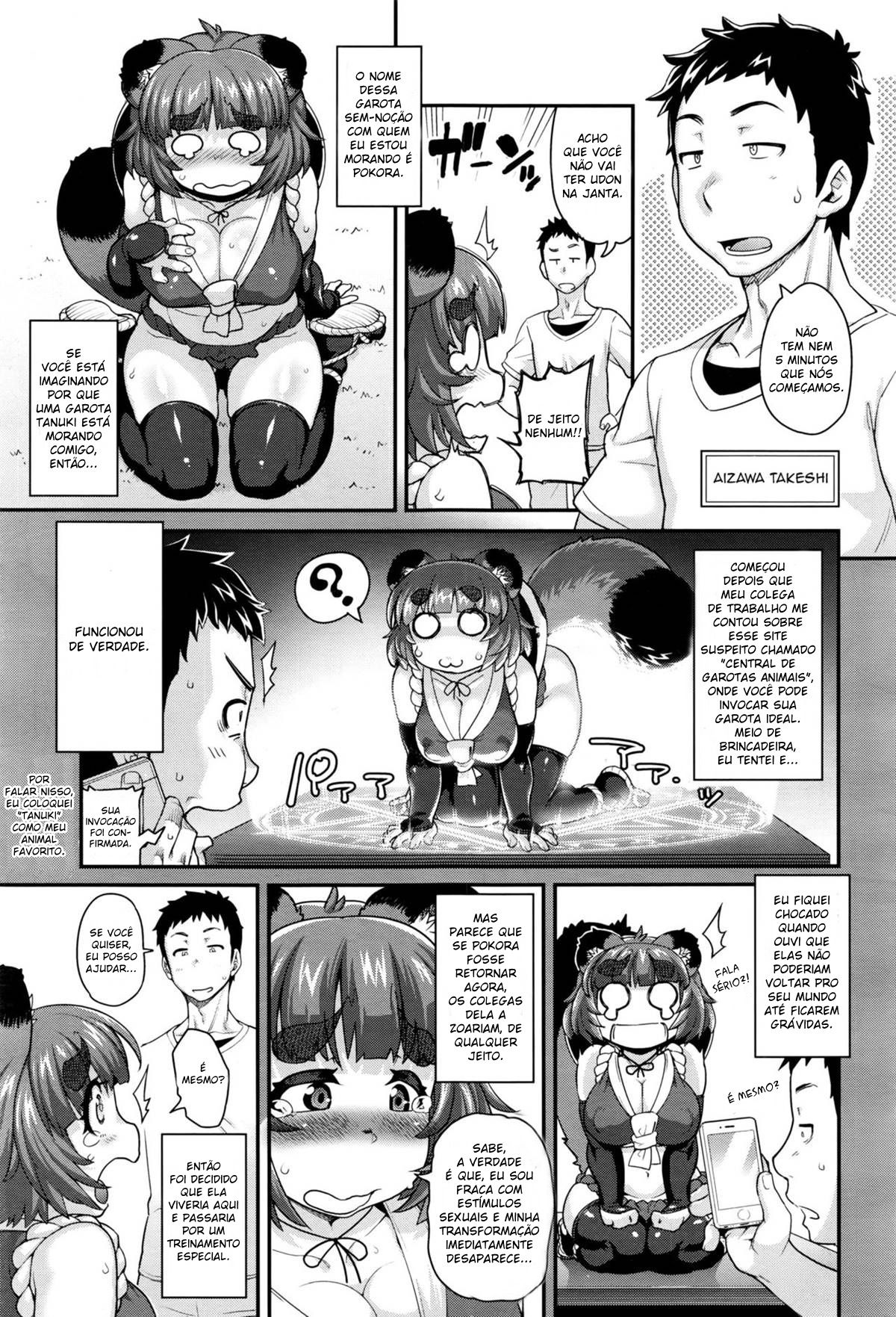 [Jun] Kemonokko Tsuushin ~Tanukiko Pokora~ (COMIC Unreal 2016-04 Vol. 60) [Portuguese-BR] [Mundo Hentai] image number 3