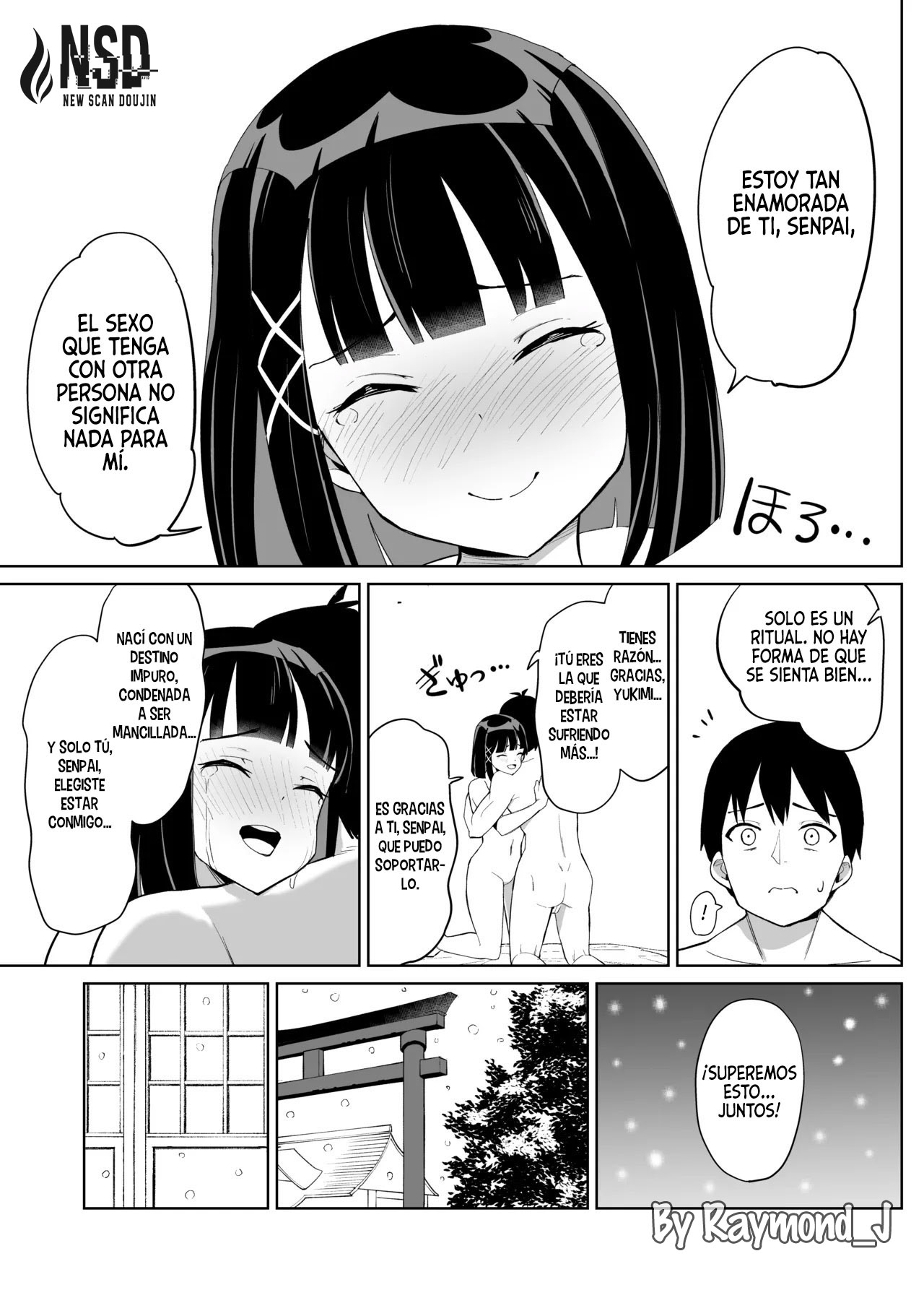 [Chanbara Kishidan] Kanojo wa Miko toshite Netorare Nakadashi Sareta｜Mi Novia, Cuando se Convirtió en Miko, Tuvo que Cumplir la Tradición de su Familia y Fue Obligada a Tener Sexo con el Hijo del Sacerdote [Spanish] [New Scan Doujin] 图片编号 8