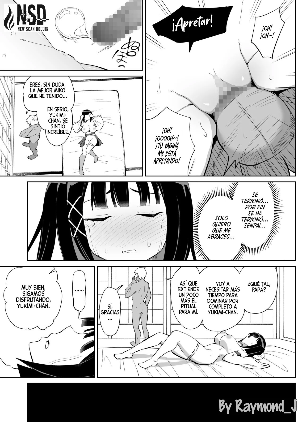 [Chanbara Kishidan] Kanojo wa Miko toshite Netorare Nakadashi Sareta｜Mi Novia, Cuando se Convirtió en Miko, Tuvo que Cumplir la Tradición de su Familia y Fue Obligada a Tener Sexo con el Hijo del Sacerdote [Spanish] [New Scan Doujin] 图片编号 20