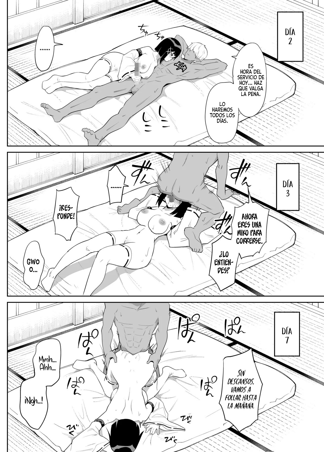 [Chanbara Kishidan] Kanojo wa Miko toshite Netorare Nakadashi Sareta｜Mi Novia, Cuando se Convirtió en Miko, Tuvo que Cumplir la Tradición de su Familia y Fue Obligada a Tener Sexo con el Hijo del Sacerdote [Spanish] [New Scan Doujin] 图片编号 21