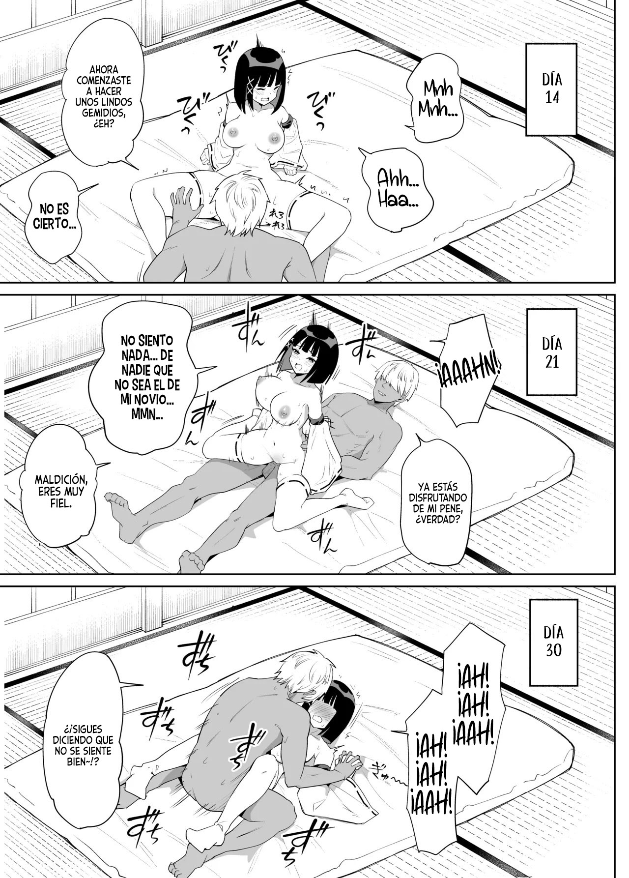 [Chanbara Kishidan] Kanojo wa Miko toshite Netorare Nakadashi Sareta｜Mi Novia, Cuando se Convirtió en Miko, Tuvo que Cumplir la Tradición de su Familia y Fue Obligada a Tener Sexo con el Hijo del Sacerdote [Spanish] [New Scan Doujin] 图片编号 22