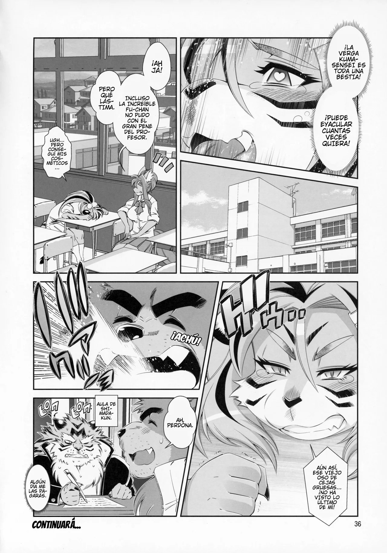 (C95) [Sweet Taste (Amakuchi)] Crónicas del Profesor de la Academia Kemono Kumasen (Spanish) [Funky21] 图片编号 35