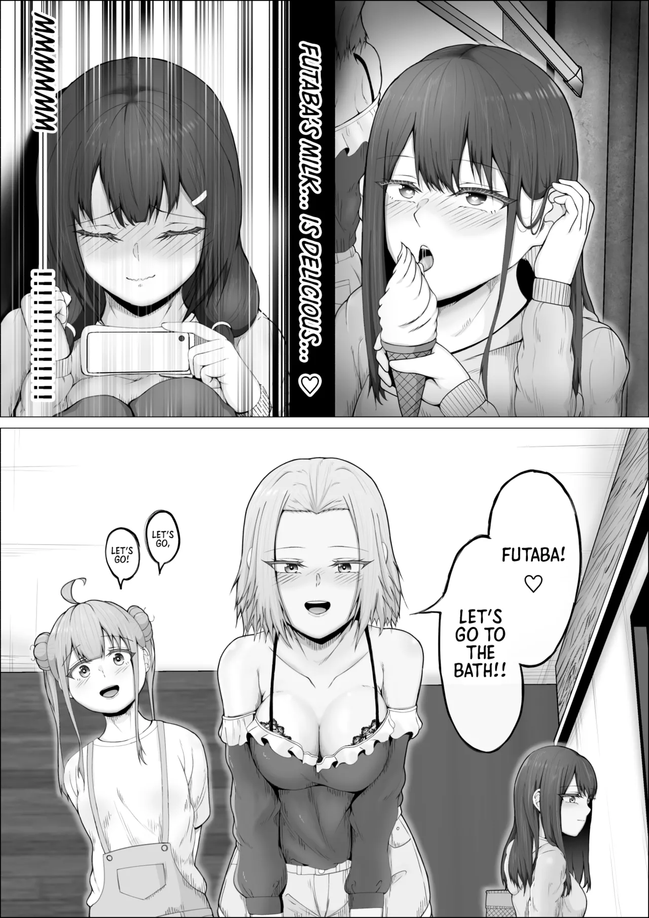 [shikiniki] When The Gals In My Class Found Out That I Was A Futanari, They Started Freaking Out. #2 Erina and Momo Double Blowjob Bathhouse Edition [English] [Morally Bankrupt Wizard Translations] 3eme image