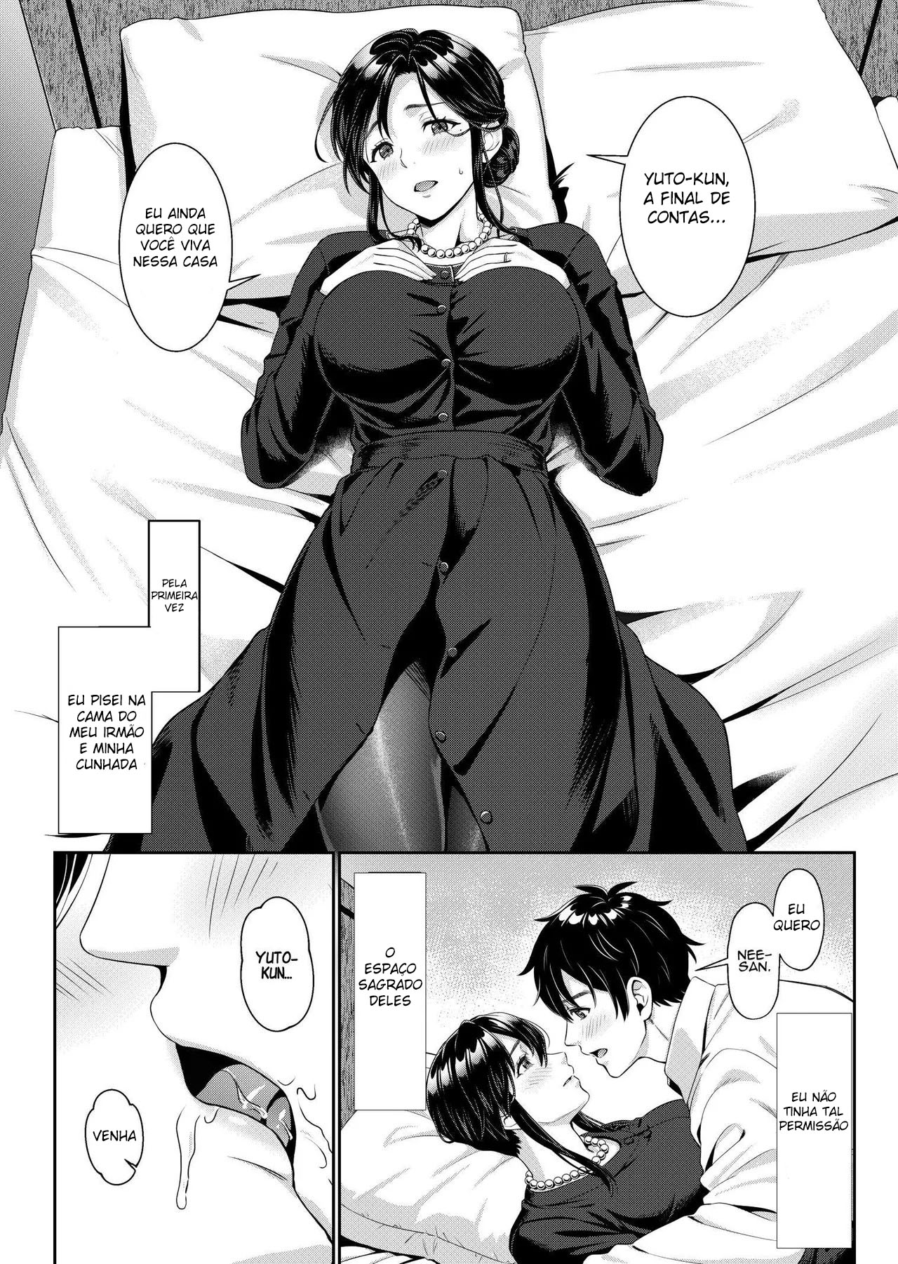 [Nanboku Megochi (Mori Miyuki)] Nee-san, Nani Kite mo Niaimasu ne -Miboujin no Gishi to Ore no Midara na Hibi- [Portuguese-BR] image number 23