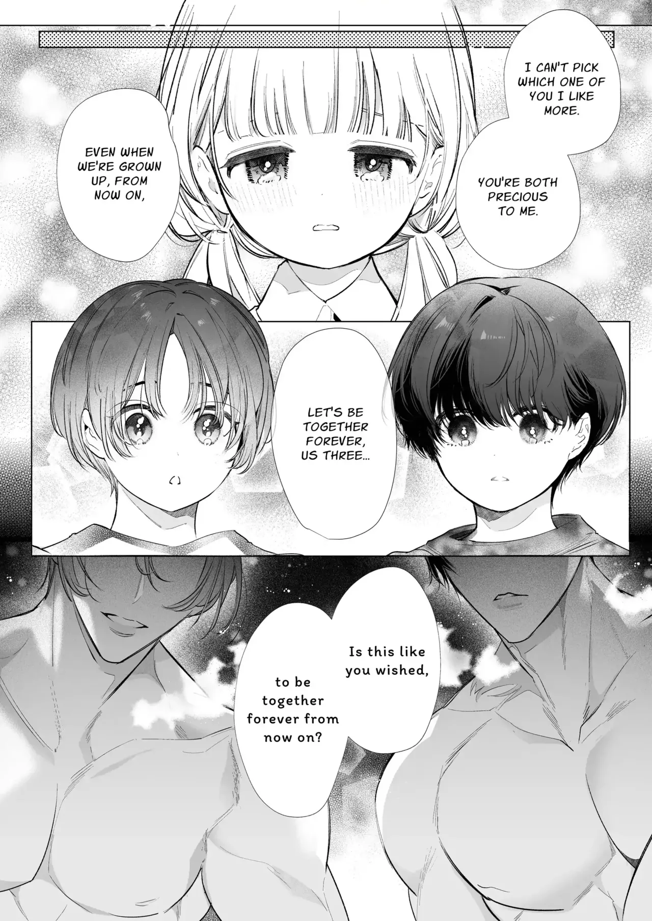 [Yatomomin (Yamamoto Tomomitsu)] Friendship Breaking Maiden. ~wanting to be together forever, longtime friends have a threesome~ [English] 图片编号 2