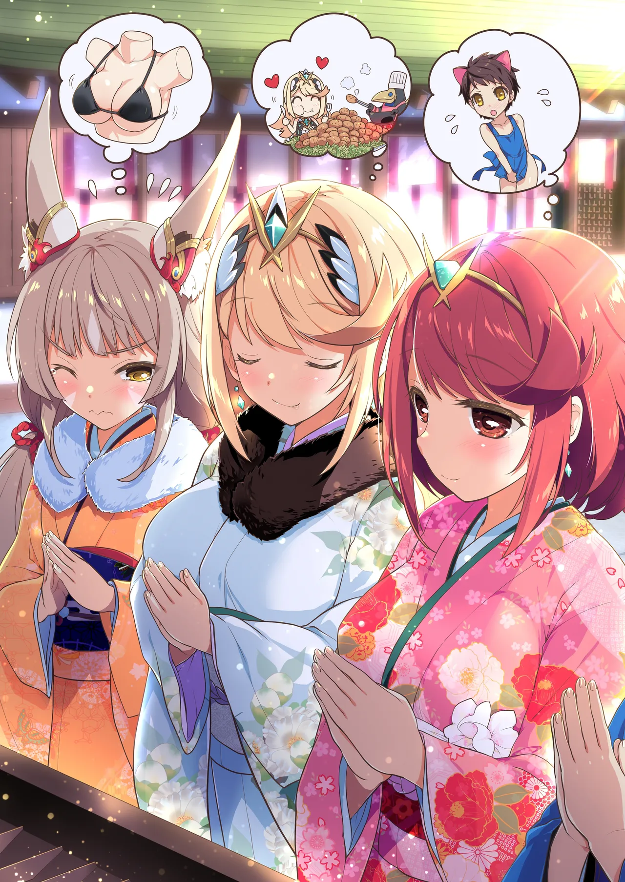 [Watsukiya (Watsuki Rumi, Yuuki Sei)] RE:COLORS!# 05 Kanojo ga Mizugi ni Kigaetara Rakuen ni Ichiban Chikai Shima!? (Xenoblade Chronicles 2, Xenoblade Chronicles 3) [Chinese] [甜族星人x我不看本子汉化] [Digital] image number 42