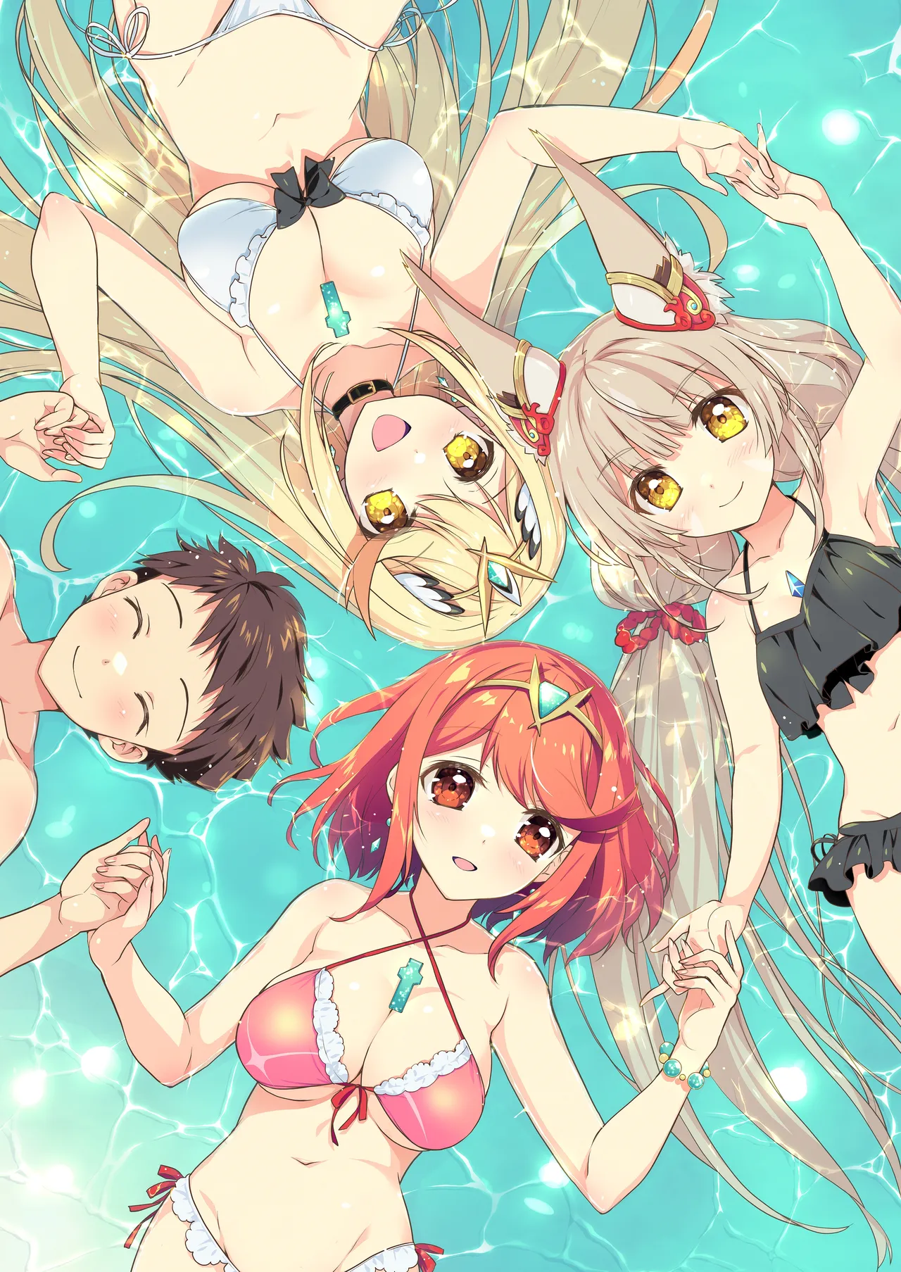 [Watsukiya (Watsuki Rumi, Yuuki Sei)] RE:COLORS!# 05 Kanojo ga Mizugi ni Kigaetara Rakuen ni Ichiban Chikai Shima!? (Xenoblade Chronicles 2, Xenoblade Chronicles 3) [Chinese] [甜族星人x我不看本子汉化] [Digital] image number 44