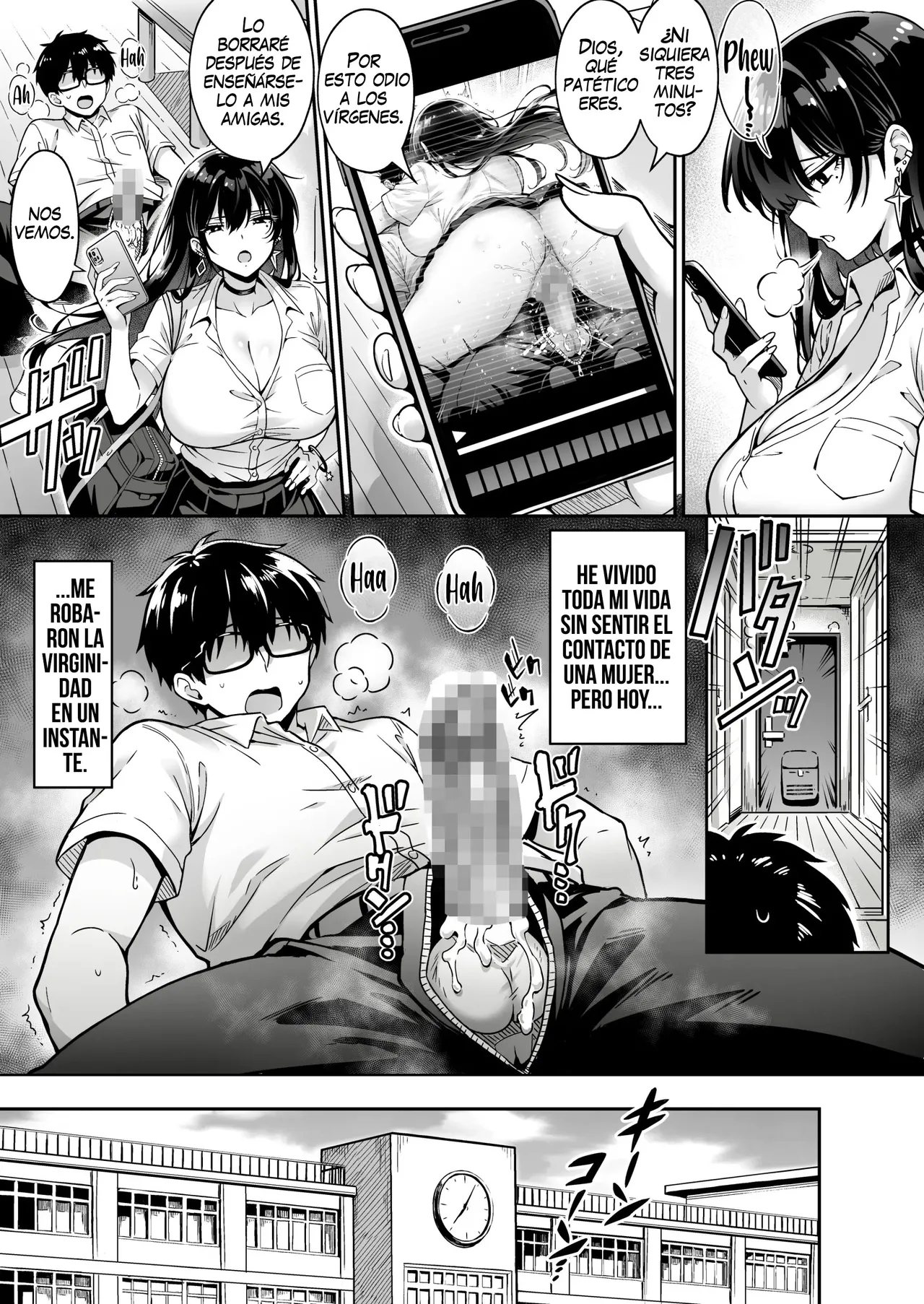 [Hechima Koubou] Totsuzen Ie ni Kita Gal ni Boku no Doutei o Ubawareteitta Hanashi｜Una Gyaru Apareció en Mi Casa y Me Robo la Virginidad [Spanish] [Uraku Translations] 16eme image