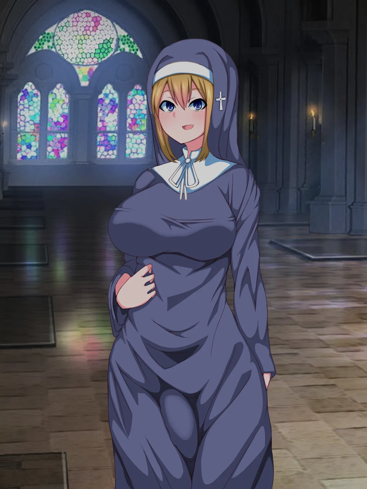 [Sazameki Street] There's No Way This Futanari Nun Will Lose to the Pleasures of Immoral Ejaculation! image number 21