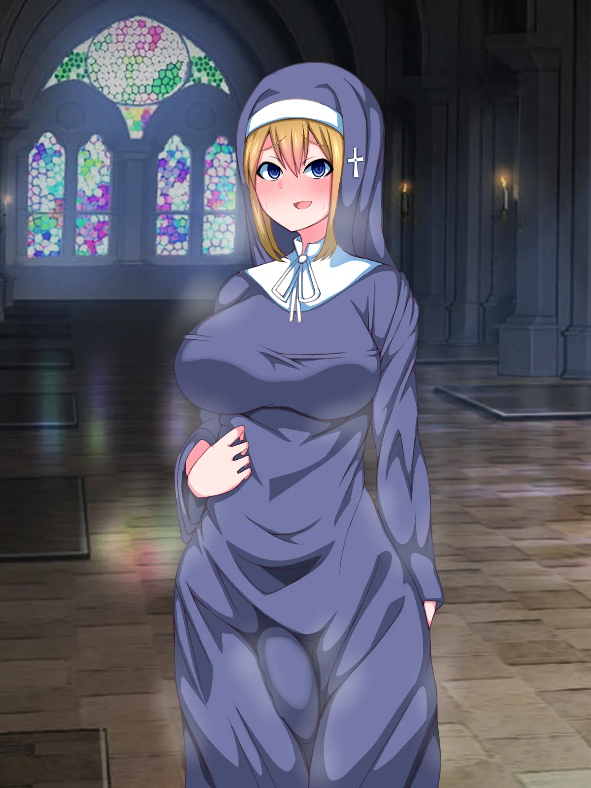 [Sazameki Street] There's No Way This Futanari Nun Will Lose to the Pleasures of Immoral Ejaculation! image number 36