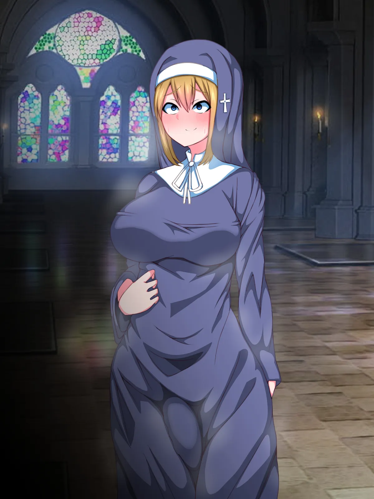 [Sazameki Street] There's No Way This Futanari Nun Will Lose to the Pleasures of Immoral Ejaculation! image number 38