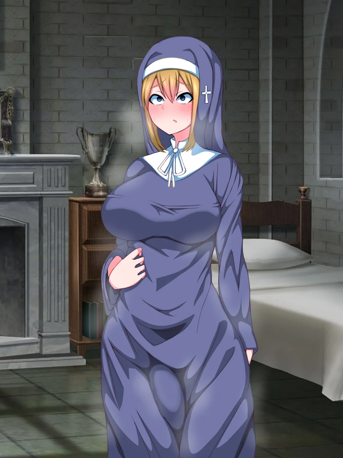 [Sazameki Street] There's No Way This Futanari Nun Will Lose to the Pleasures of Immoral Ejaculation! image number 39