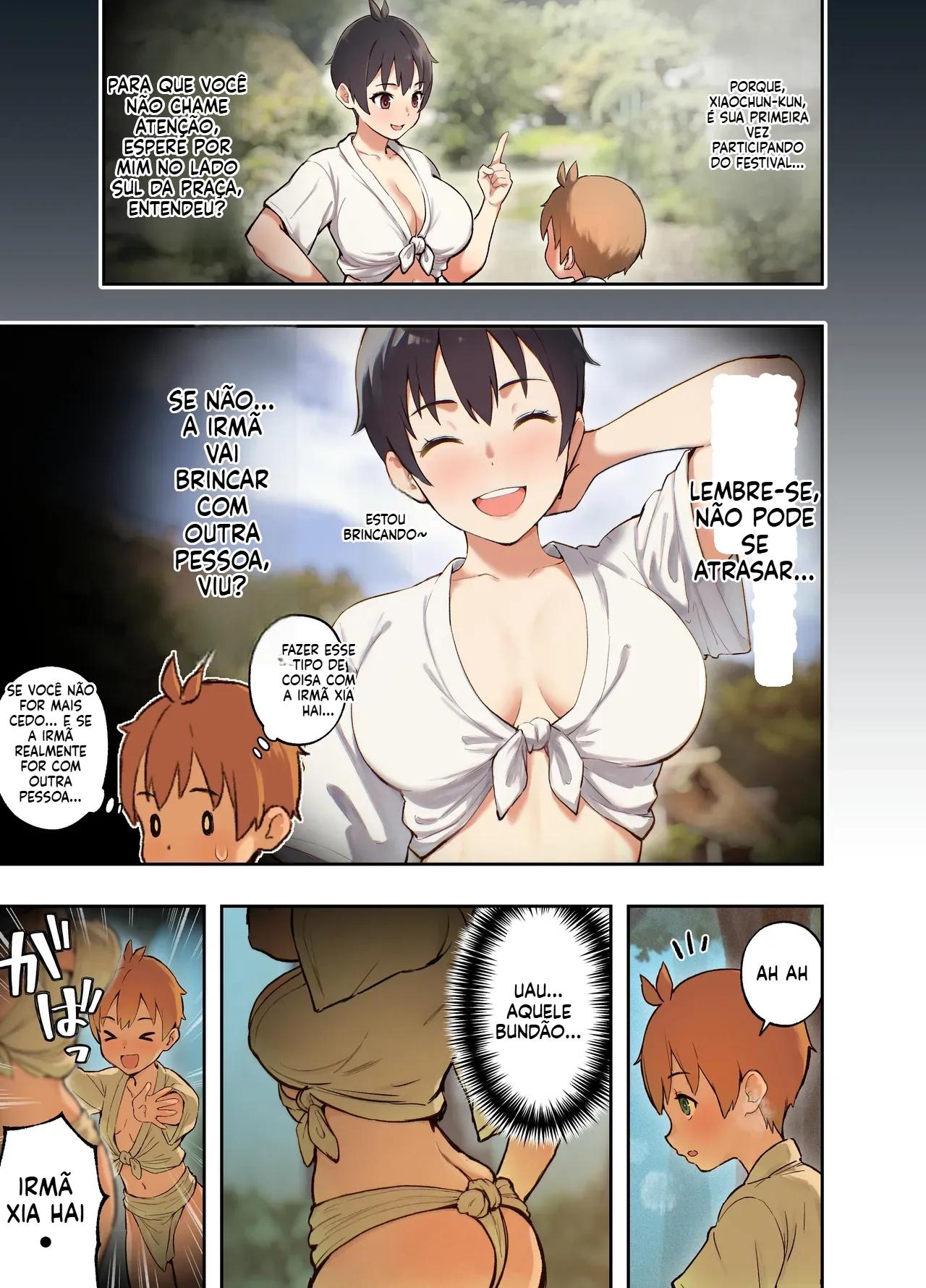 [Full Pon Twintail (Omochi Nabe)] Inaka no Shinseki to H o suru Hanashi -Akino Hen- [Portuguese-BR] 图片编号 6