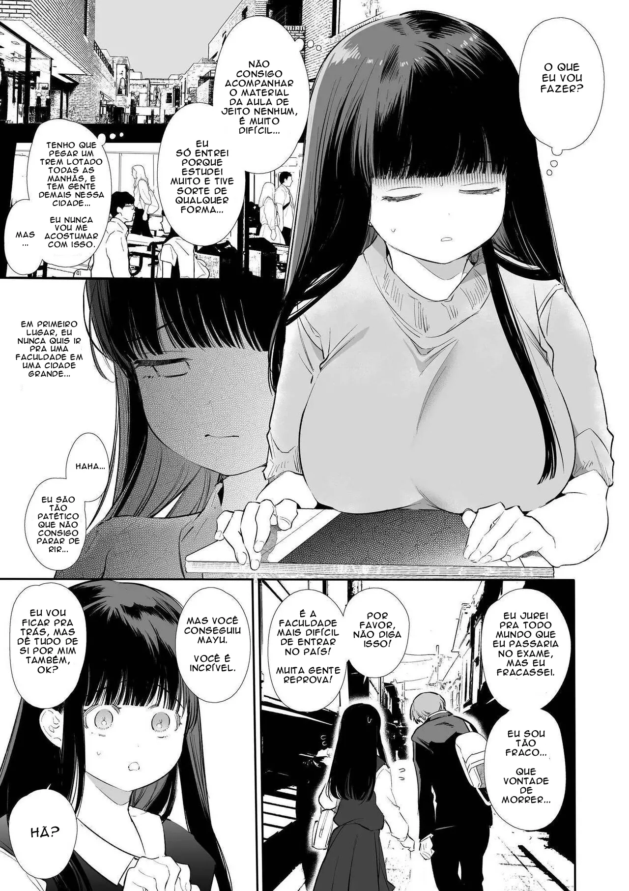 [Yamamoto Tomomitsu] Mayu-chan NTR ~Daigaku Shingaku no Tame Joukyou Shita Kanojo ga Onzoushi ni Tsukamari Dekiai Sarete Shimatta~ [Portuguese-BR] Bildnummer 6